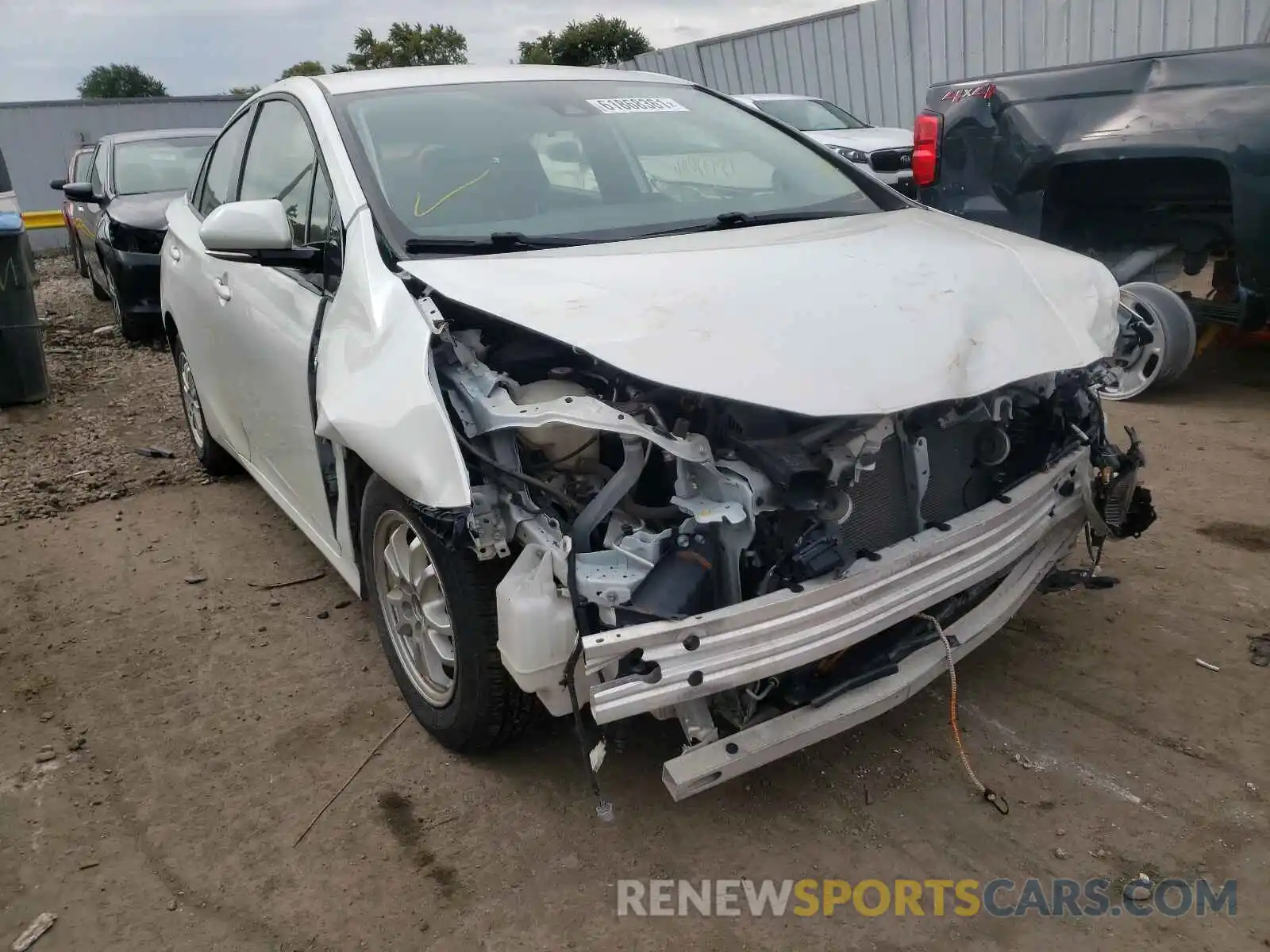 1 Photograph of a damaged car JTDKARFU2K3082643 TOYOTA PRIUS 2019