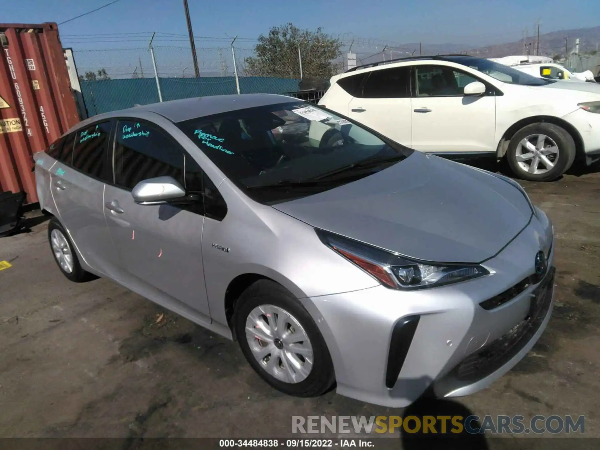 1 Photograph of a damaged car JTDKARFU2K3082688 TOYOTA PRIUS 2019