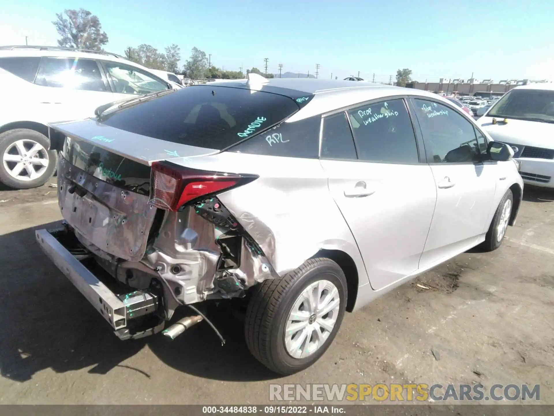 4 Photograph of a damaged car JTDKARFU2K3082688 TOYOTA PRIUS 2019