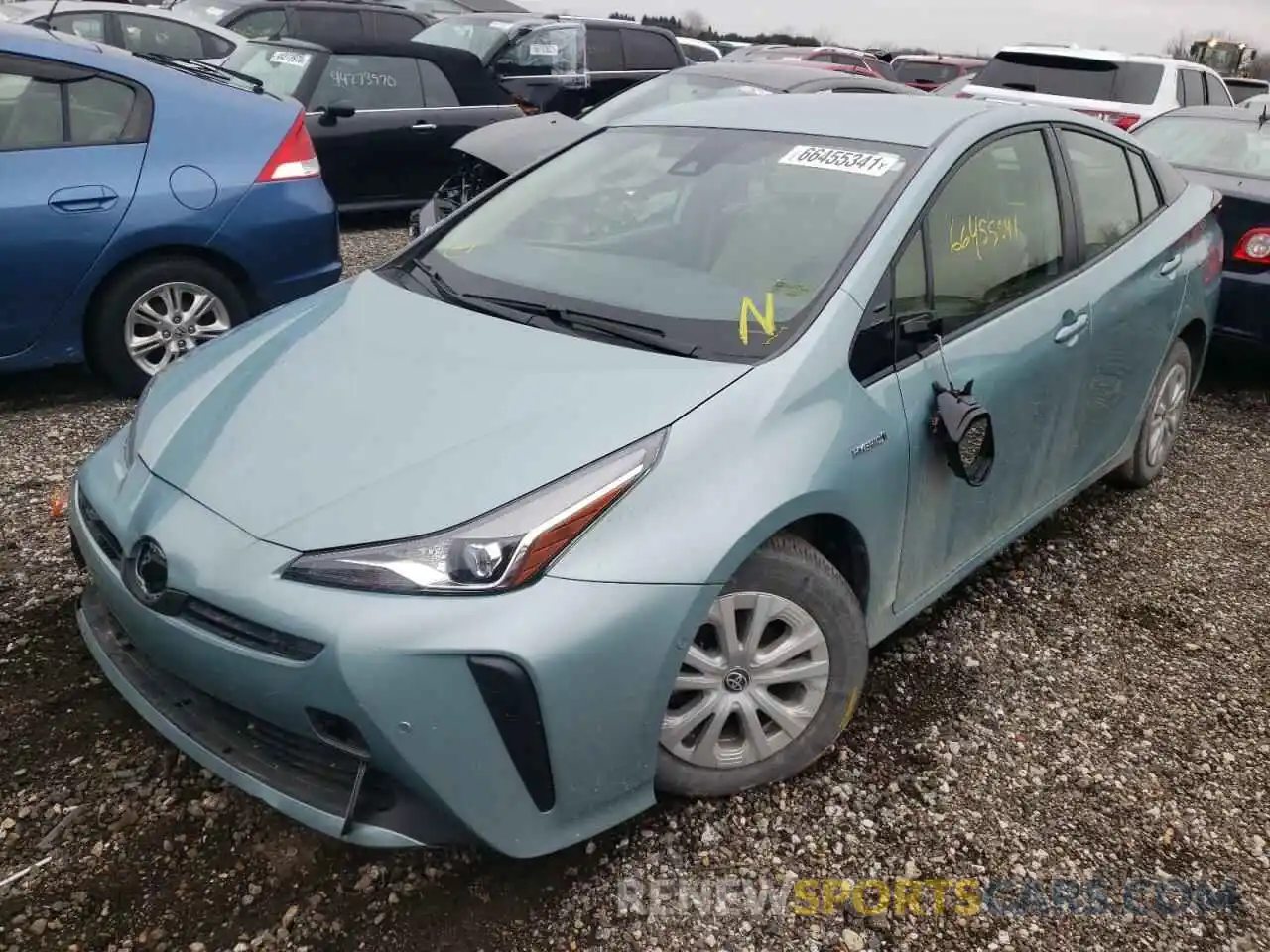 2 Фотография поврежденного автомобиля JTDKARFU2K3082903 TOYOTA PRIUS 2019