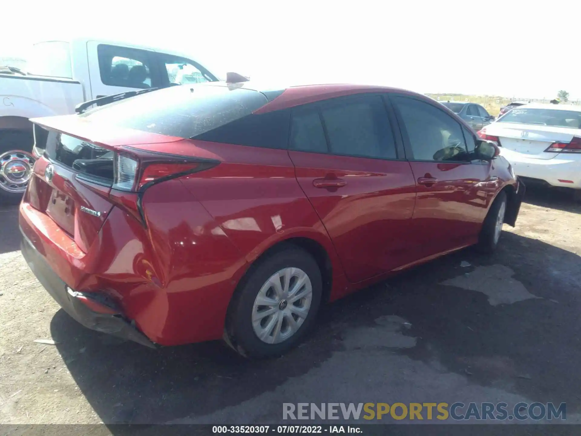 4 Photograph of a damaged car JTDKARFU2K3083145 TOYOTA PRIUS 2019