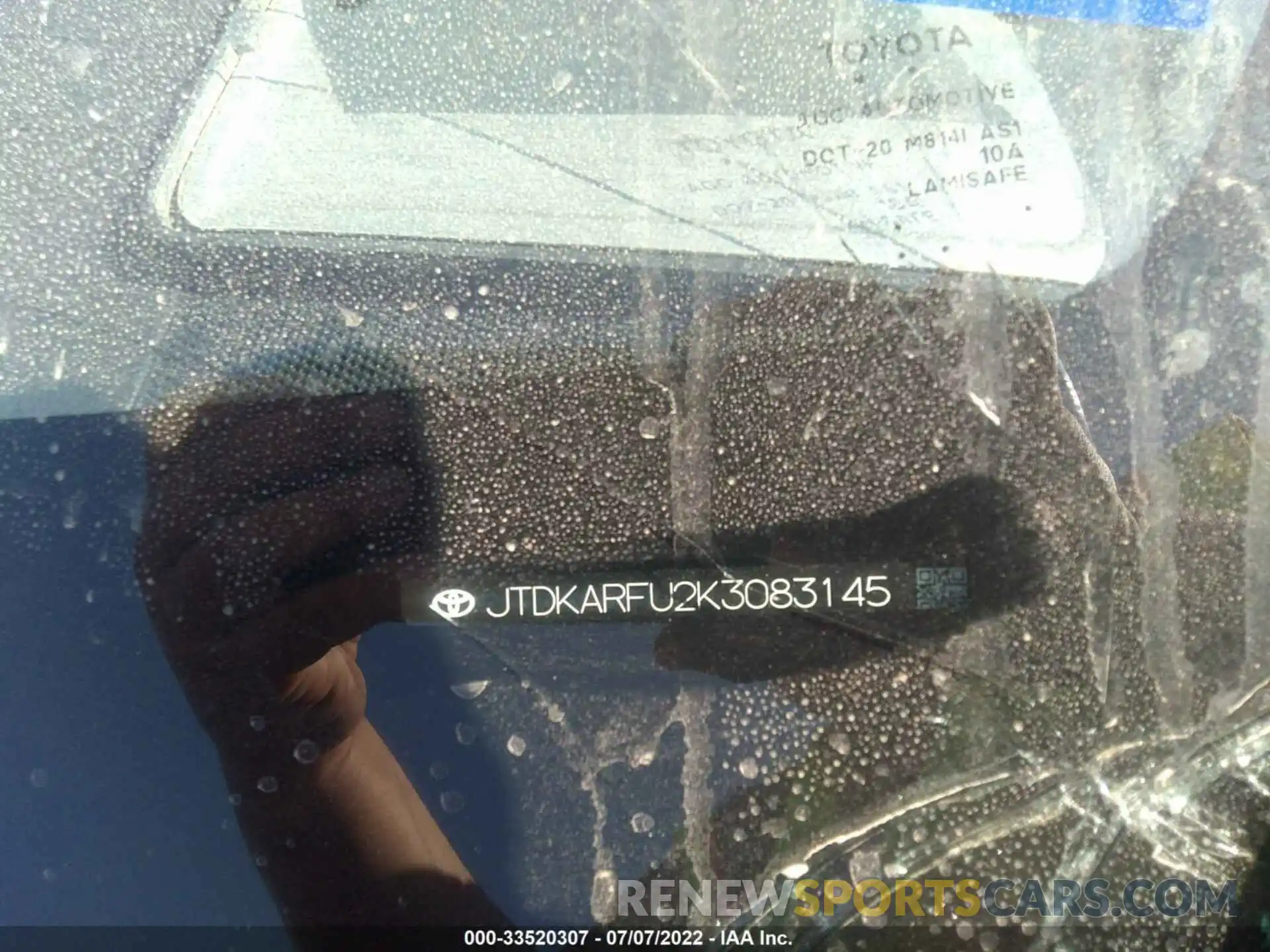 9 Photograph of a damaged car JTDKARFU2K3083145 TOYOTA PRIUS 2019