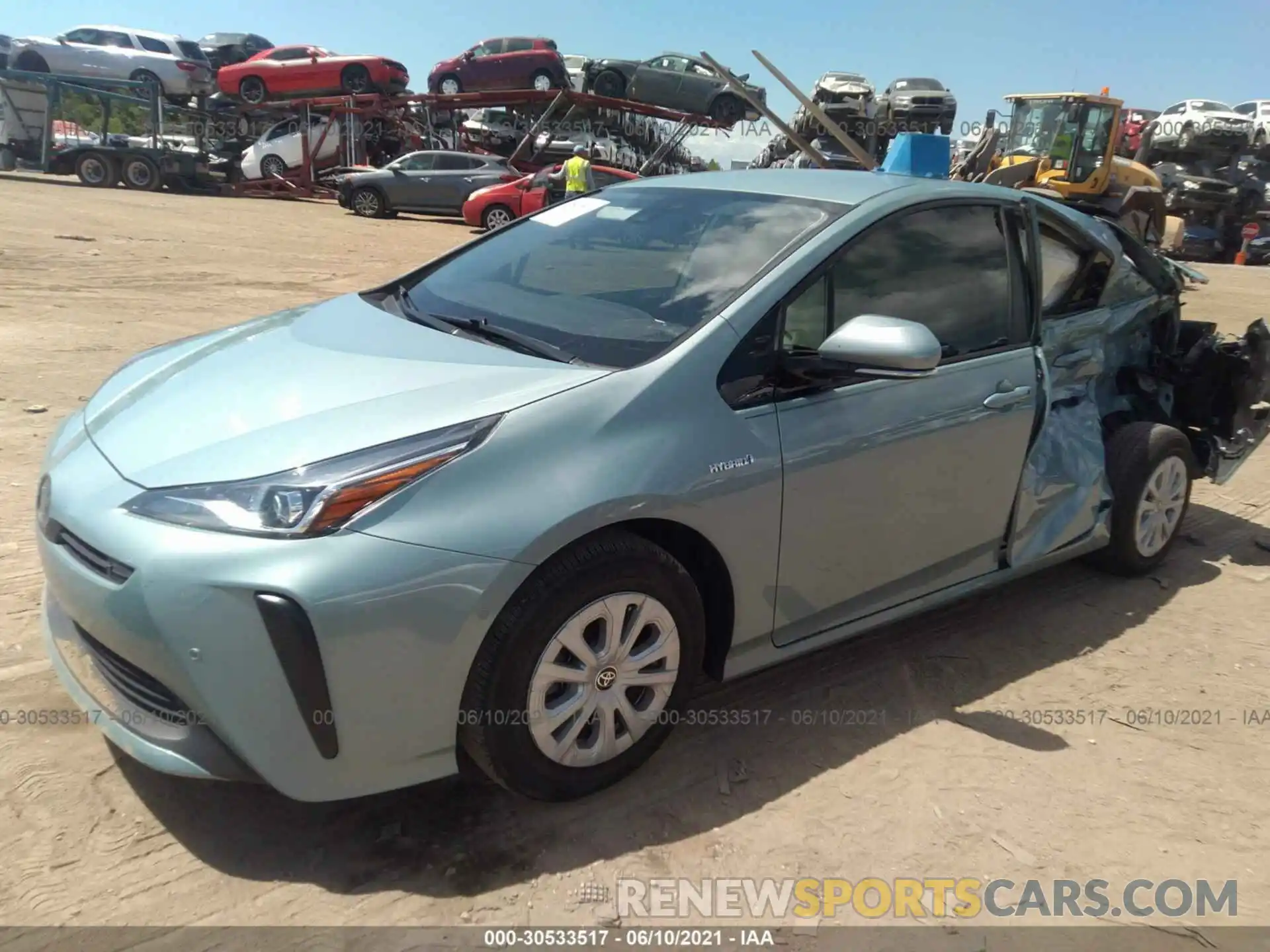 2 Фотография поврежденного автомобиля JTDKARFU2K3083226 TOYOTA PRIUS 2019