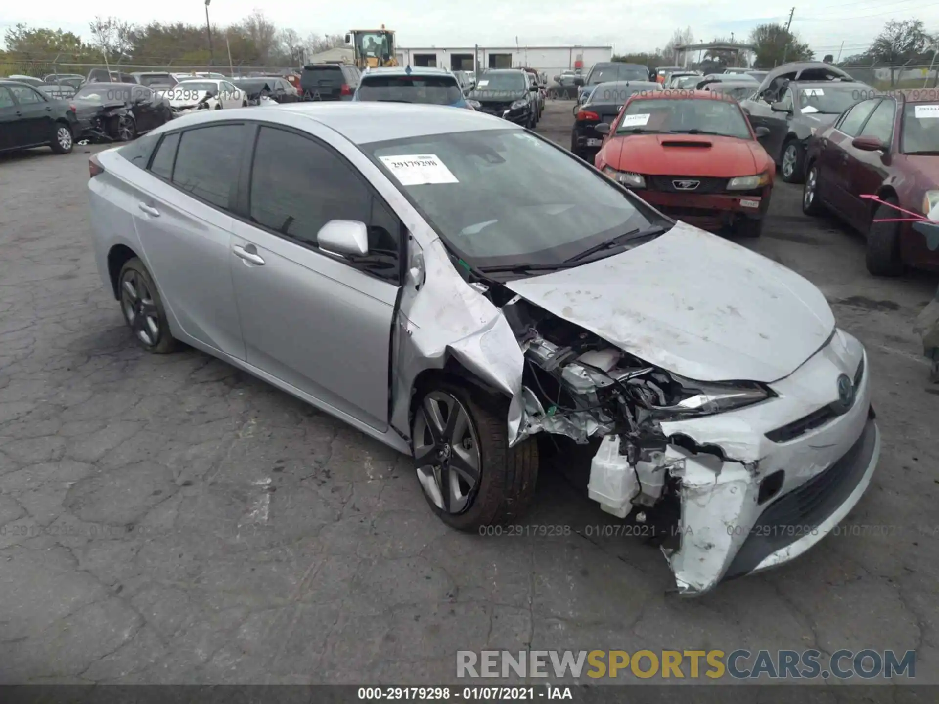 1 Photograph of a damaged car JTDKARFU2K3083470 TOYOTA PRIUS 2019