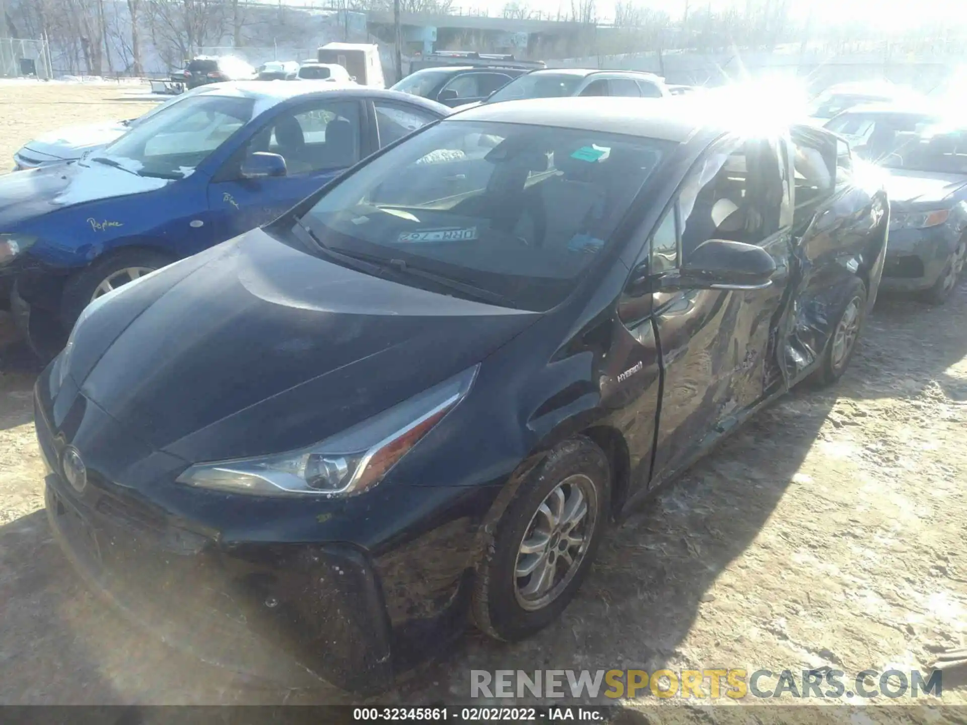 2 Photograph of a damaged car JTDKARFU2K3083484 TOYOTA PRIUS 2019