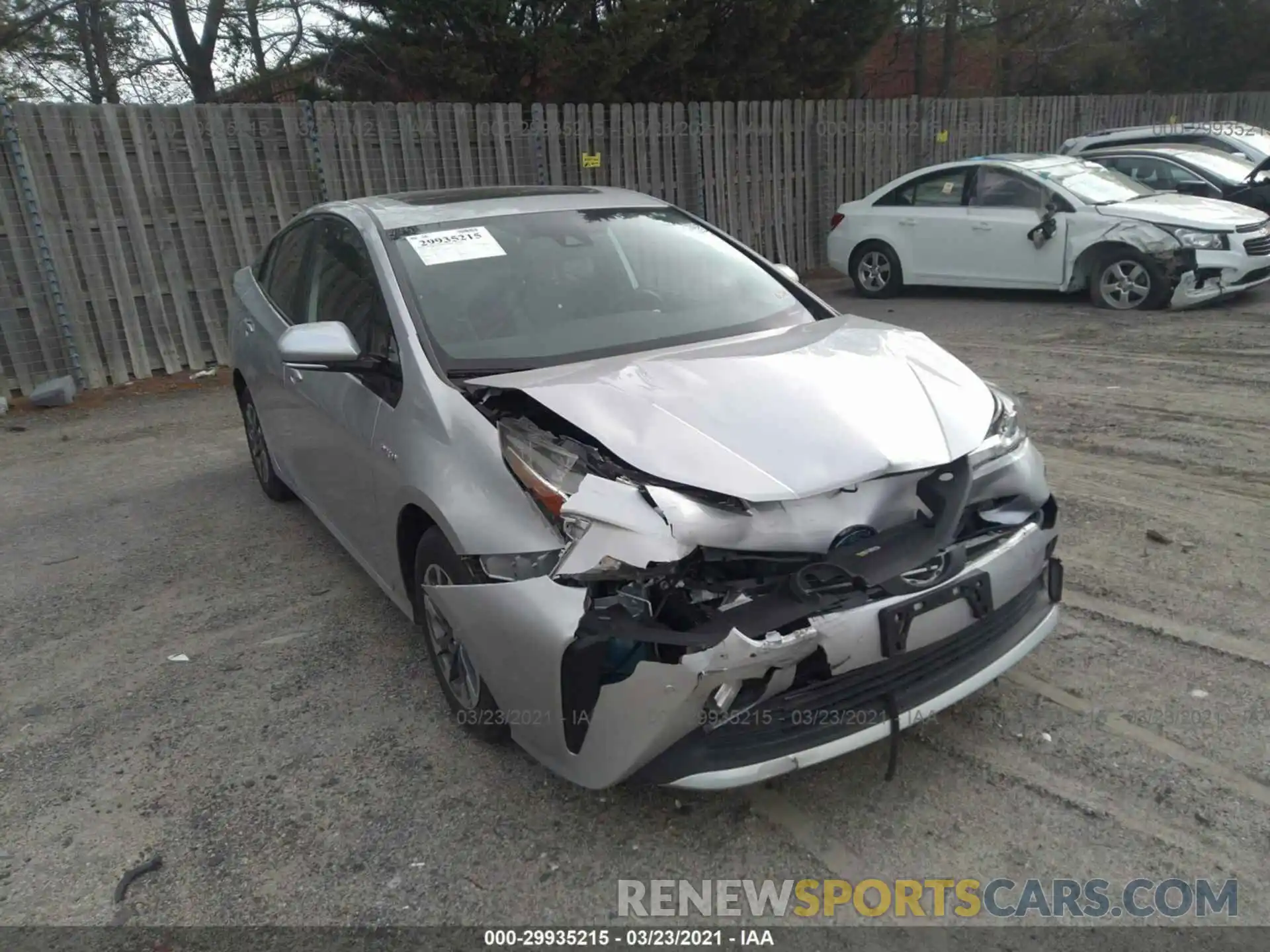 1 Photograph of a damaged car JTDKARFU2K3083842 TOYOTA PRIUS 2019