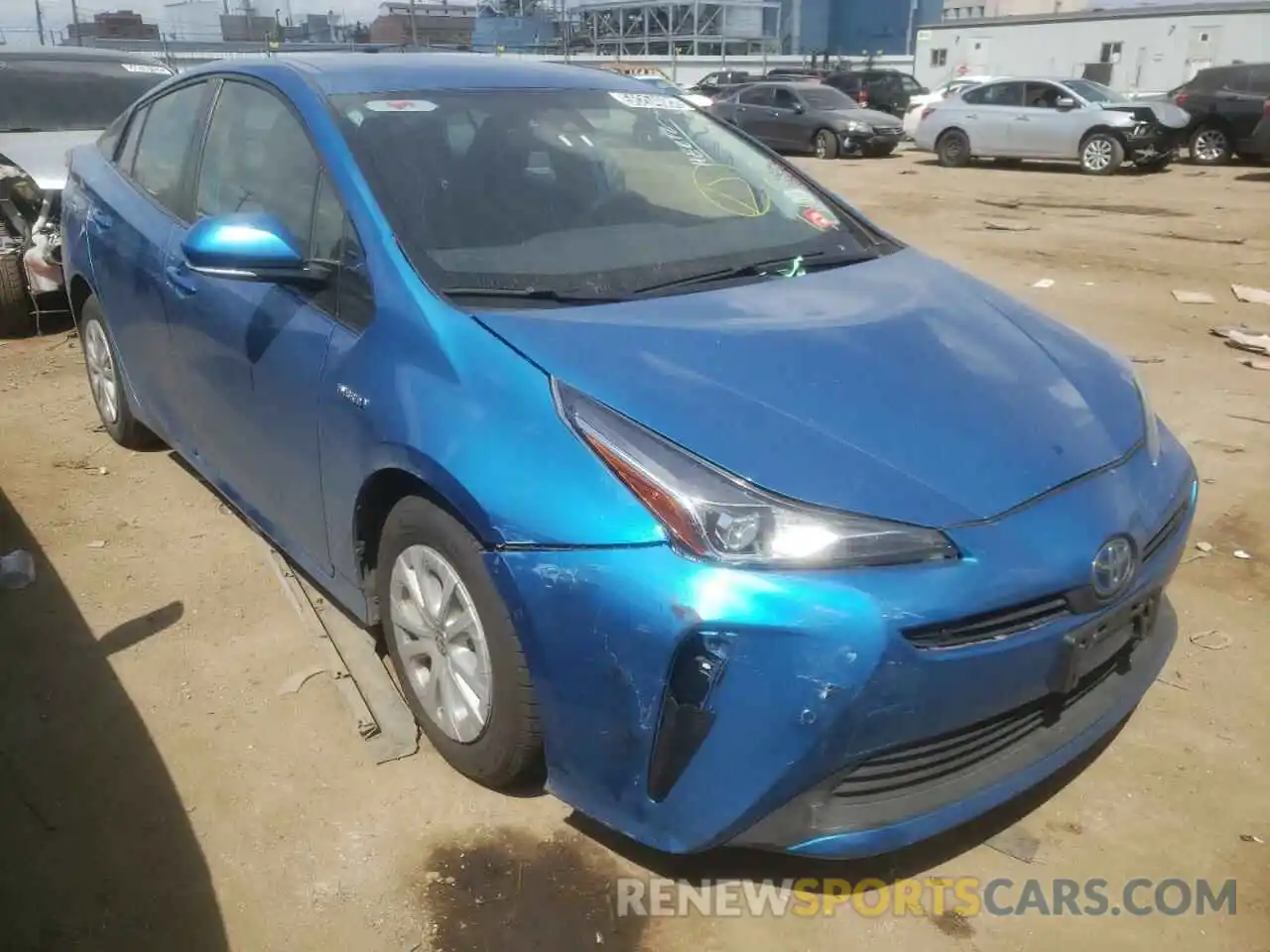 1 Photograph of a damaged car JTDKARFU2K3086689 TOYOTA PRIUS 2019