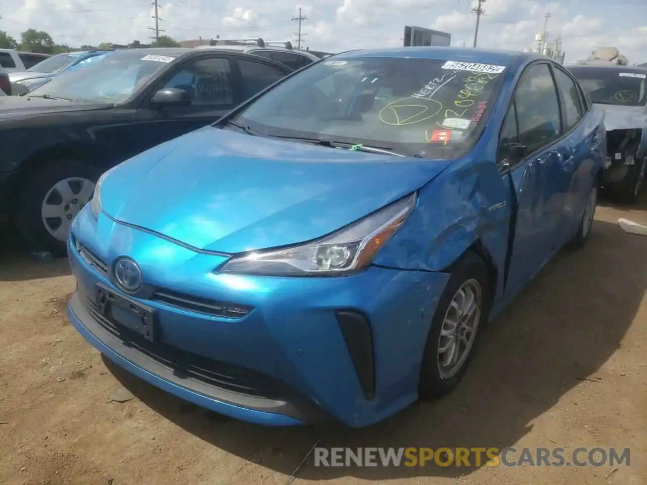 2 Photograph of a damaged car JTDKARFU2K3086689 TOYOTA PRIUS 2019