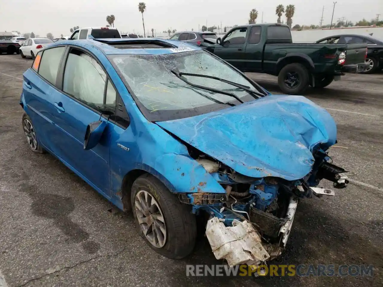 1 Photograph of a damaged car JTDKARFU2K3087261 TOYOTA PRIUS 2019