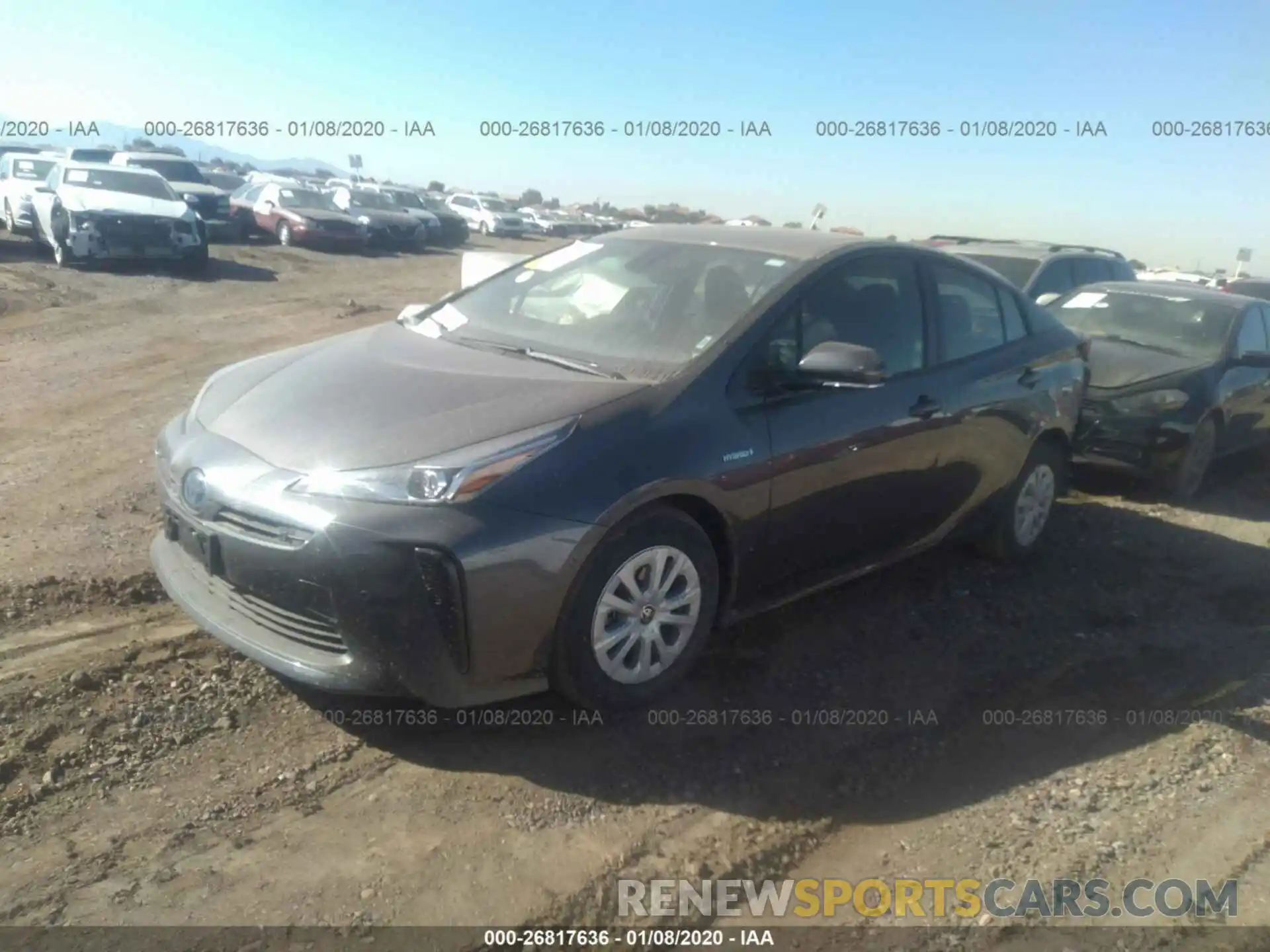 1 Photograph of a damaged car JTDKARFU2K3087616 TOYOTA PRIUS 2019