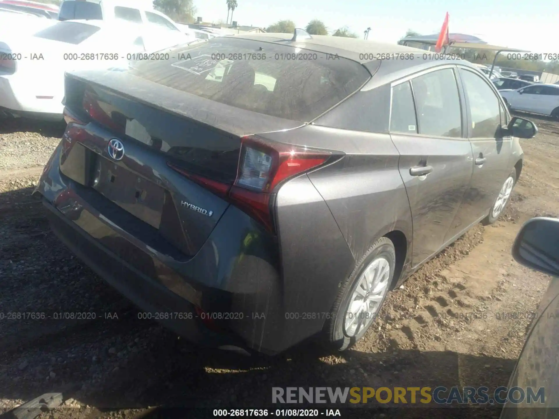 4 Photograph of a damaged car JTDKARFU2K3087616 TOYOTA PRIUS 2019