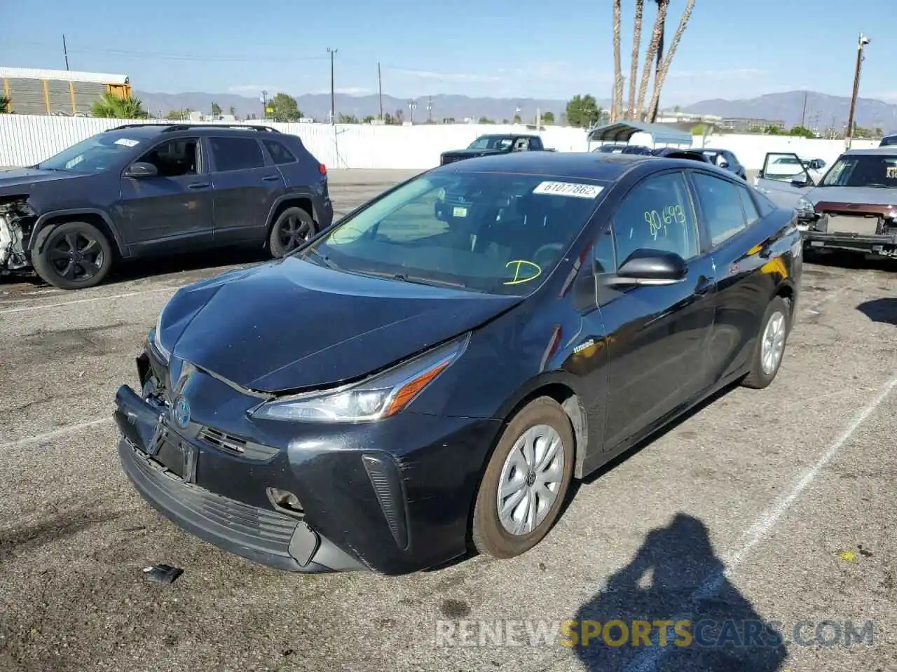 2 Photograph of a damaged car JTDKARFU2K3088961 TOYOTA PRIUS 2019