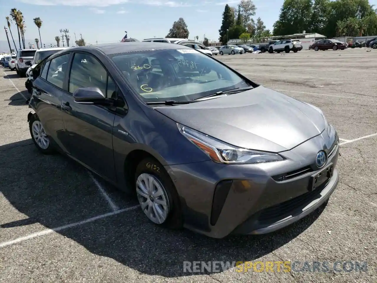 1 Photograph of a damaged car JTDKARFU2K3089687 TOYOTA PRIUS 2019