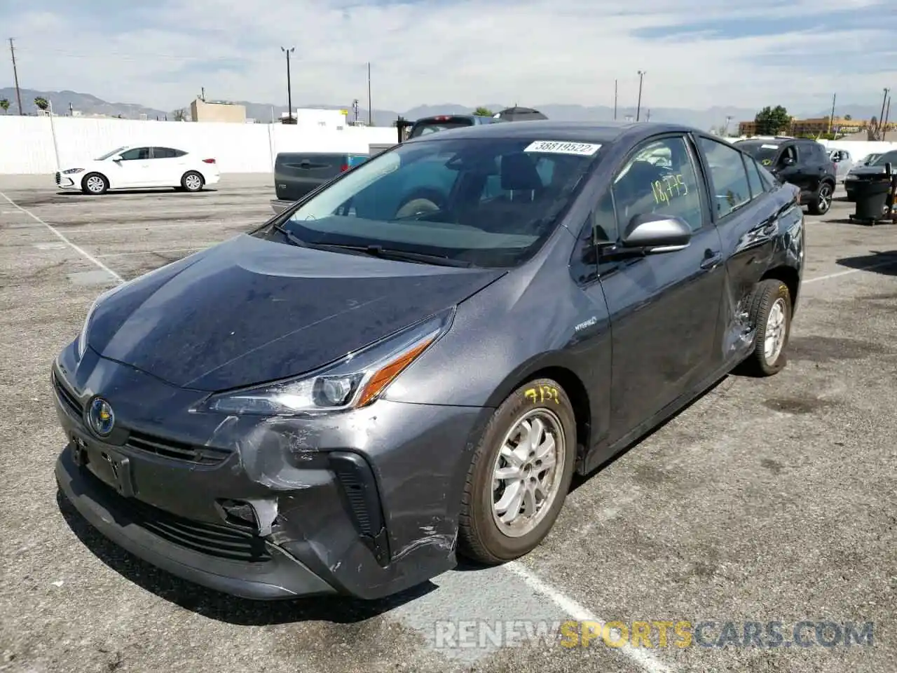 2 Photograph of a damaged car JTDKARFU2K3089687 TOYOTA PRIUS 2019