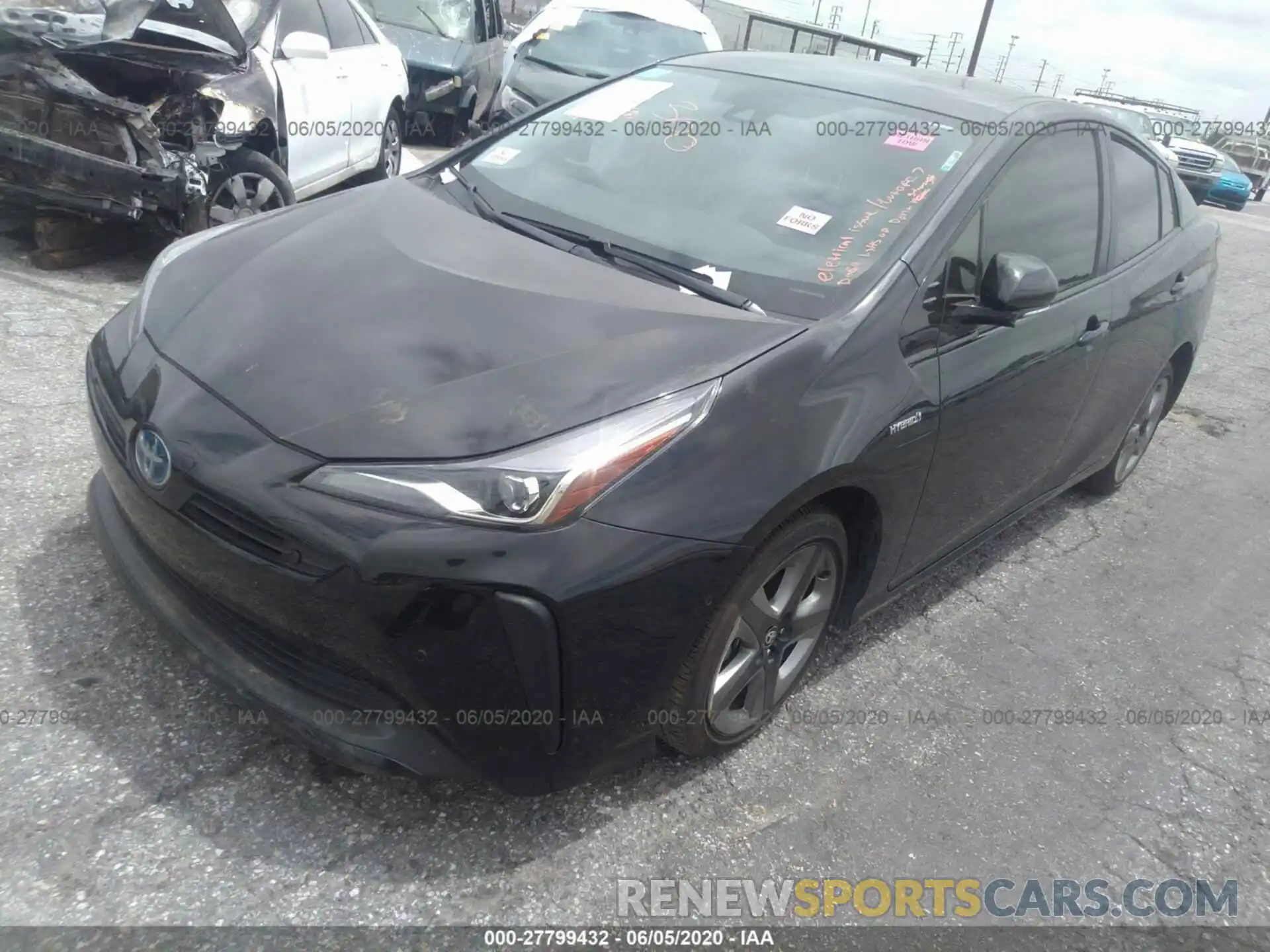 2 Photograph of a damaged car JTDKARFU2K3091634 TOYOTA PRIUS 2019