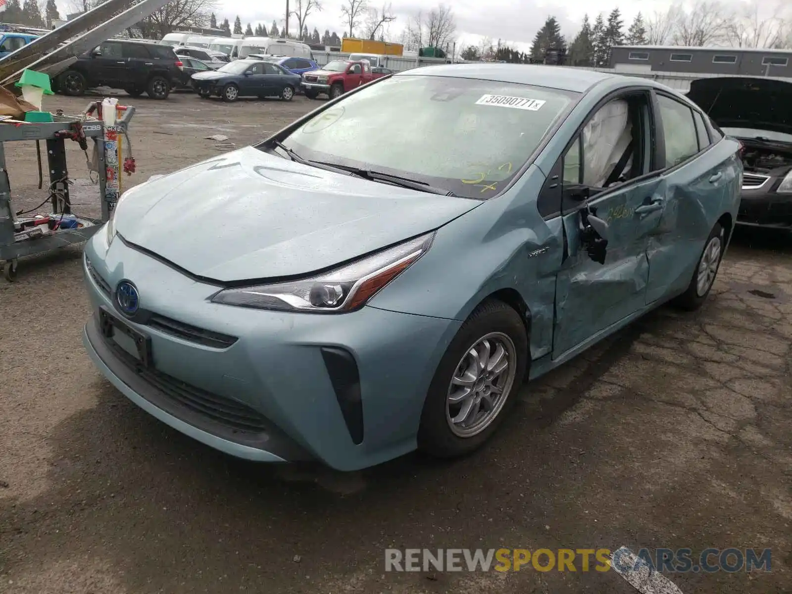 2 Photograph of a damaged car JTDKARFU2K3093058 TOYOTA PRIUS 2019