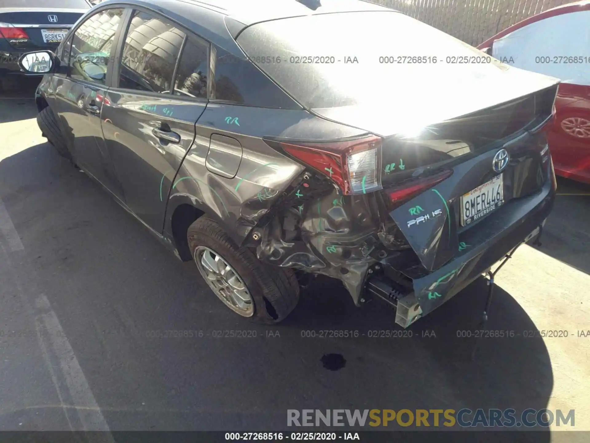 6 Photograph of a damaged car JTDKARFU2K3093254 TOYOTA PRIUS 2019