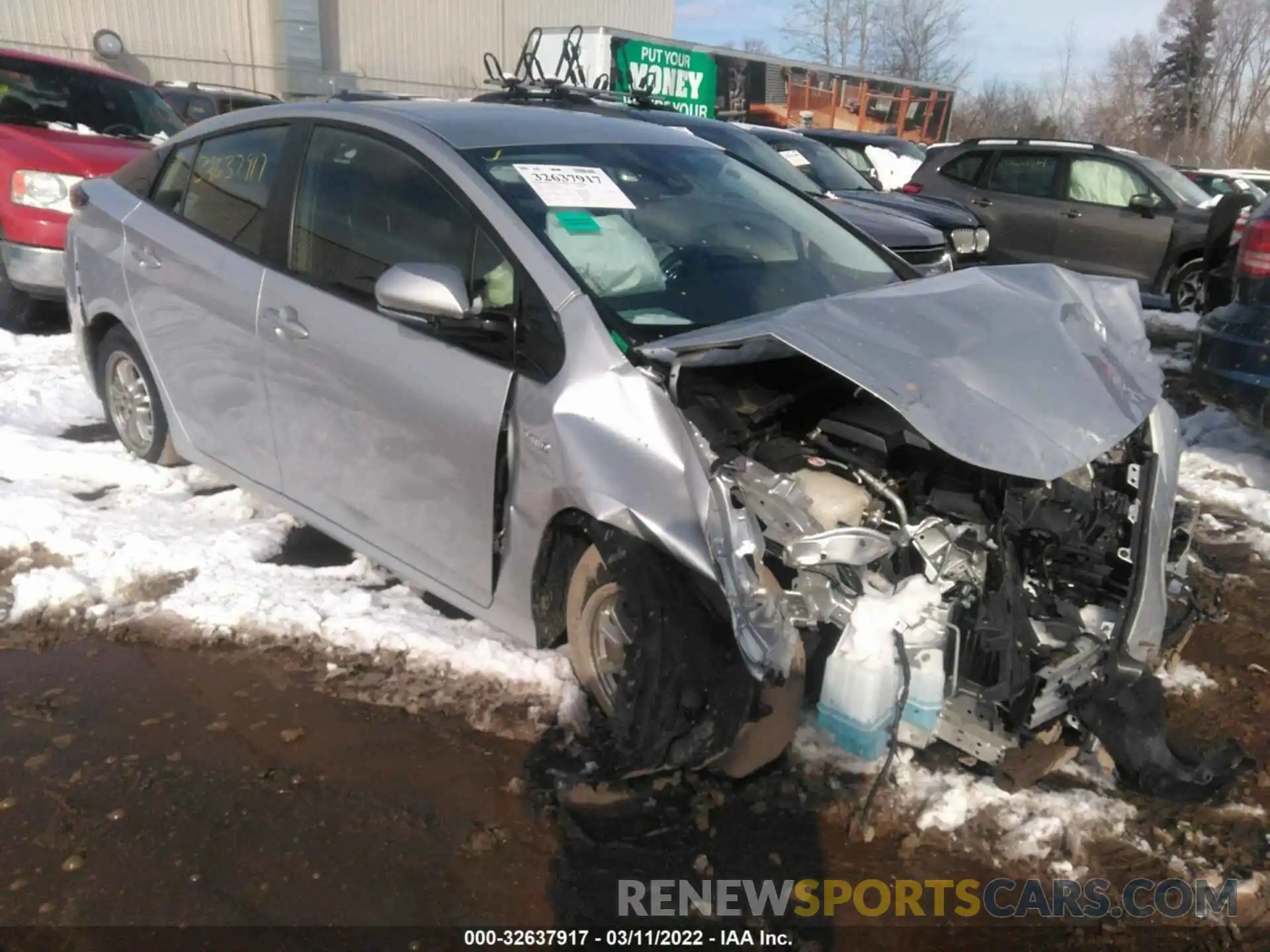 1 Photograph of a damaged car JTDKARFU2K3093285 TOYOTA PRIUS 2019