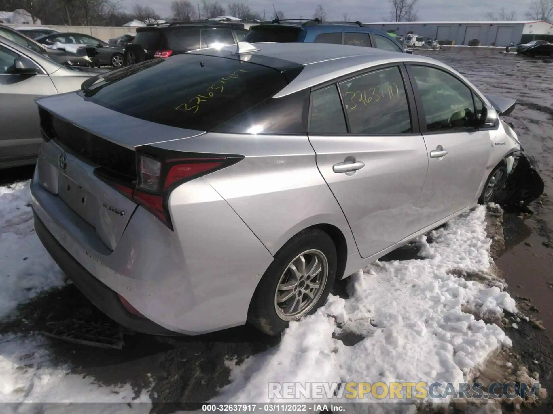 4 Photograph of a damaged car JTDKARFU2K3093285 TOYOTA PRIUS 2019