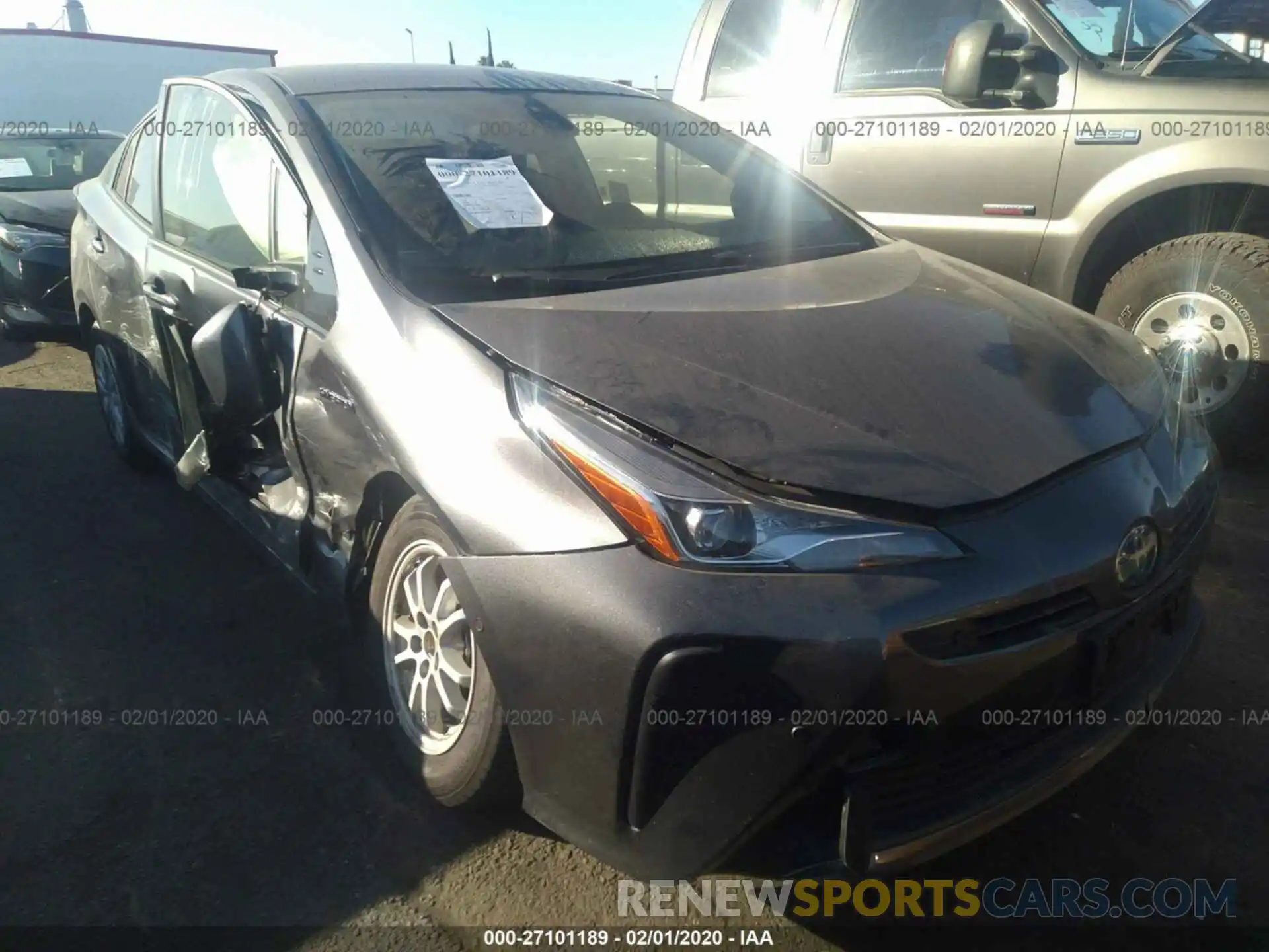 1 Photograph of a damaged car JTDKARFU2K3093643 TOYOTA PRIUS 2019