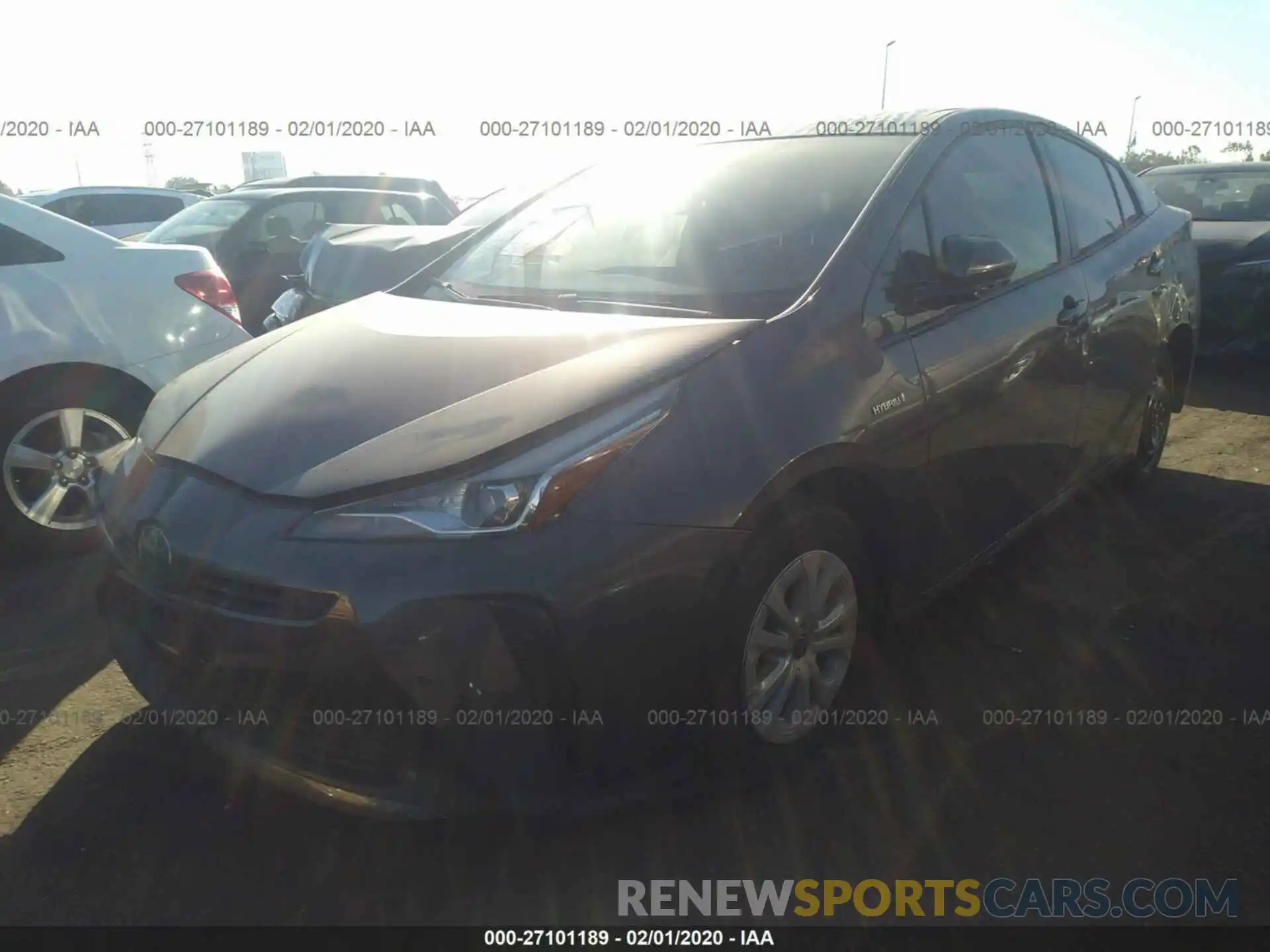 2 Photograph of a damaged car JTDKARFU2K3093643 TOYOTA PRIUS 2019