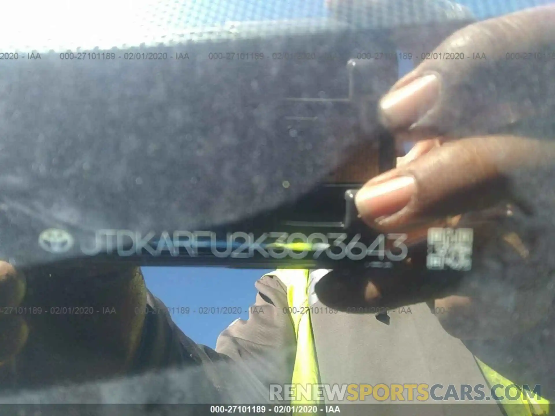 9 Photograph of a damaged car JTDKARFU2K3093643 TOYOTA PRIUS 2019