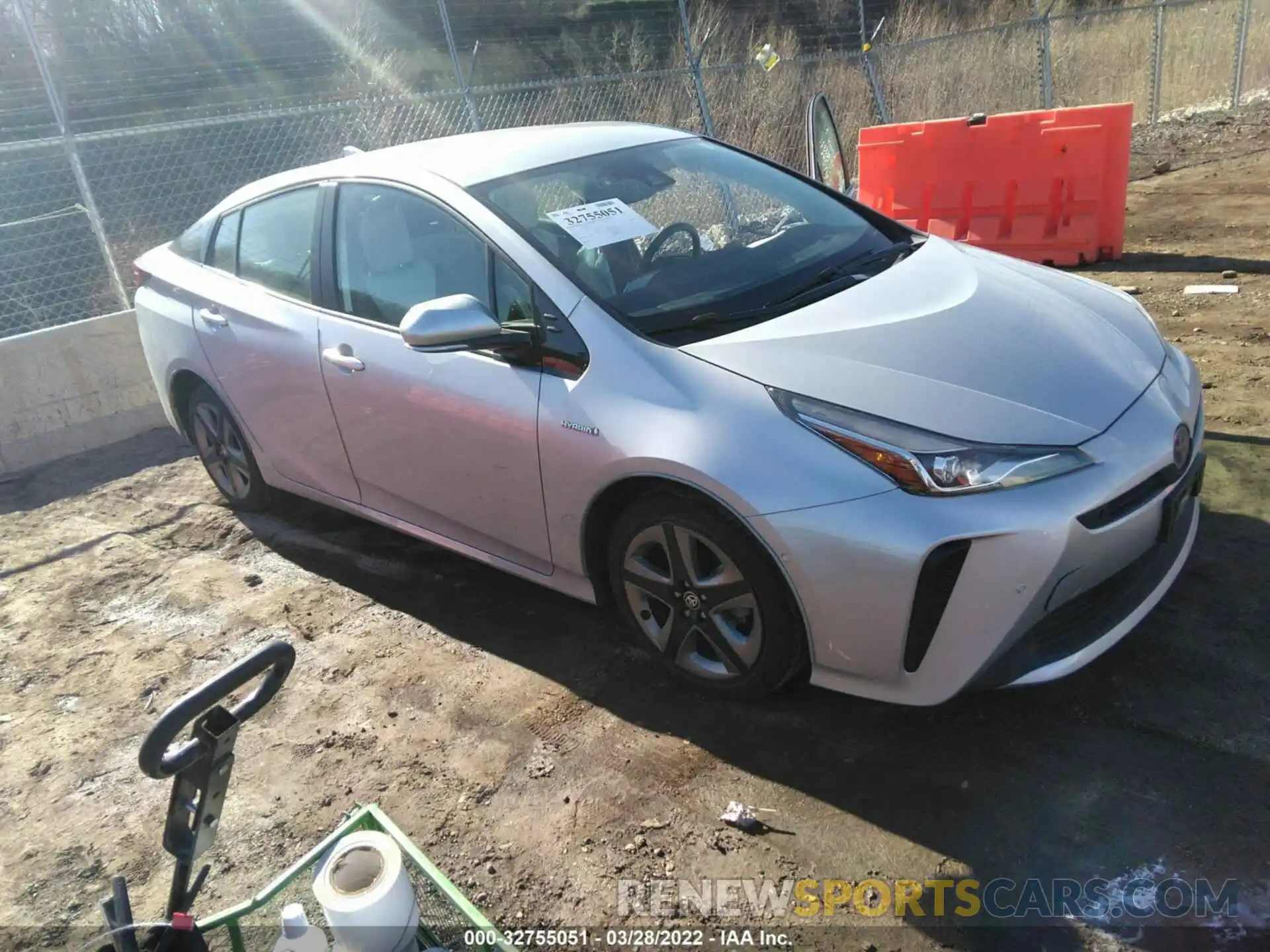 1 Photograph of a damaged car JTDKARFU2K3095781 TOYOTA PRIUS 2019