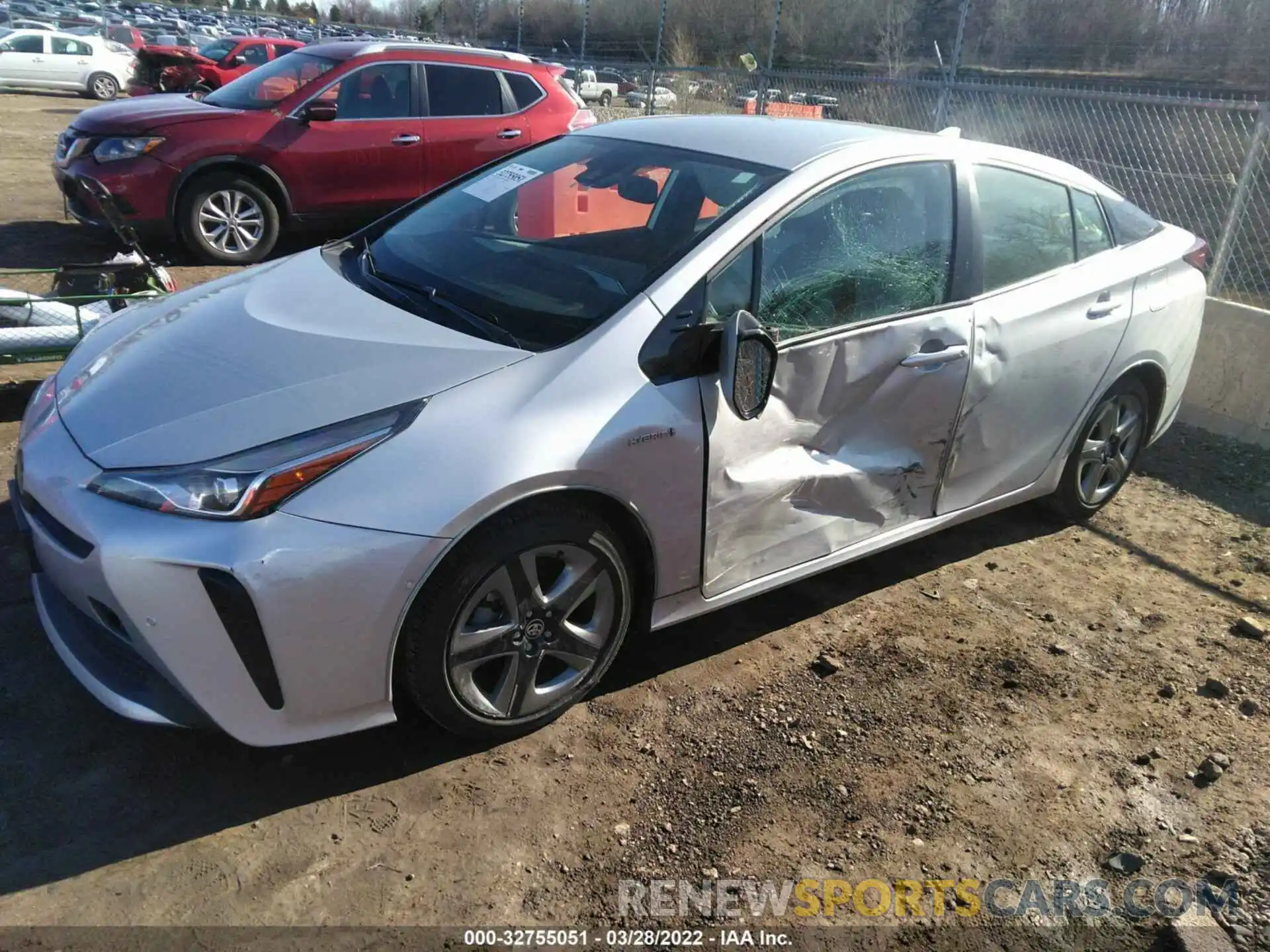 2 Photograph of a damaged car JTDKARFU2K3095781 TOYOTA PRIUS 2019