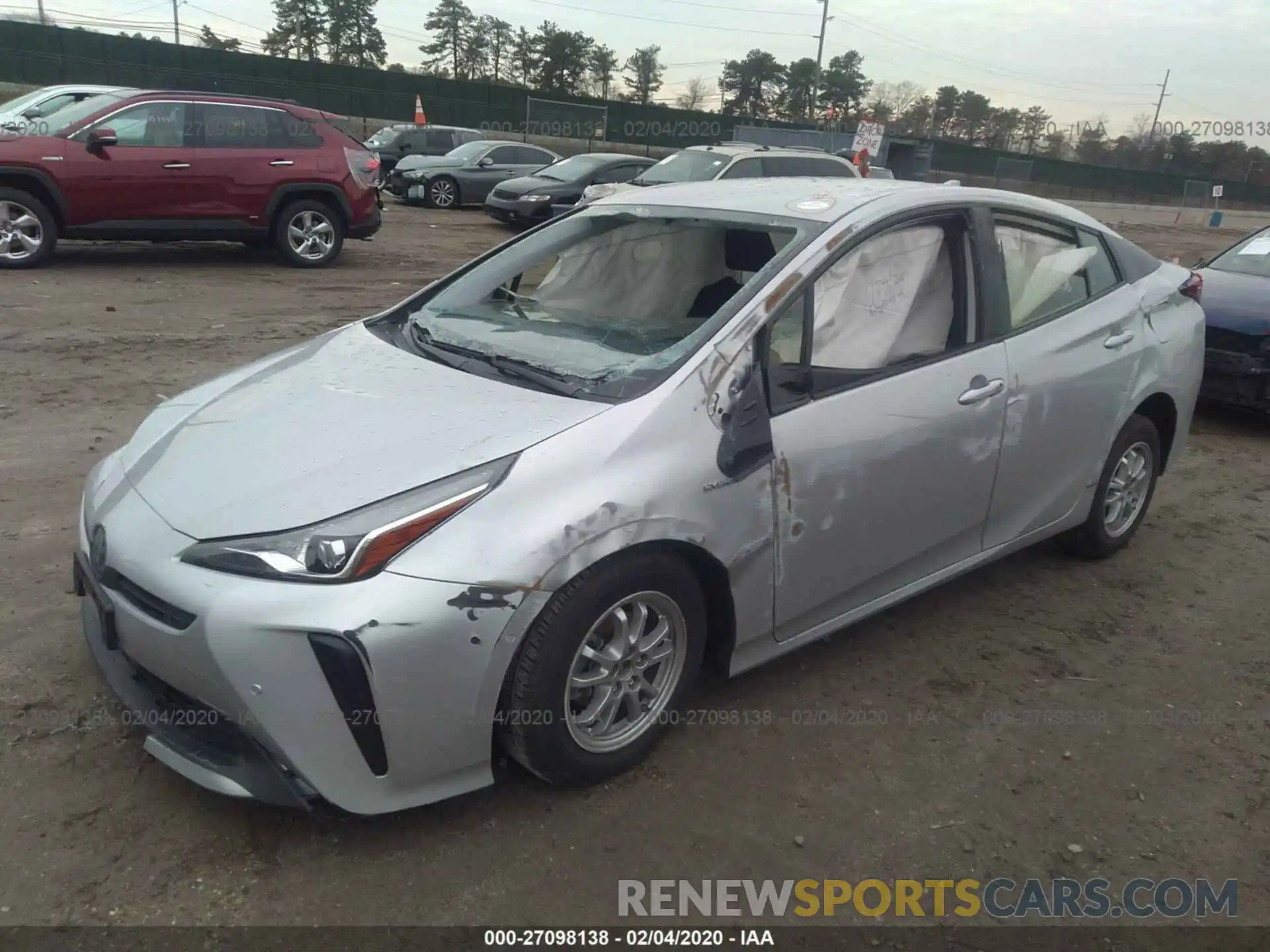 2 Photograph of a damaged car JTDKARFU2K3096042 TOYOTA PRIUS 2019