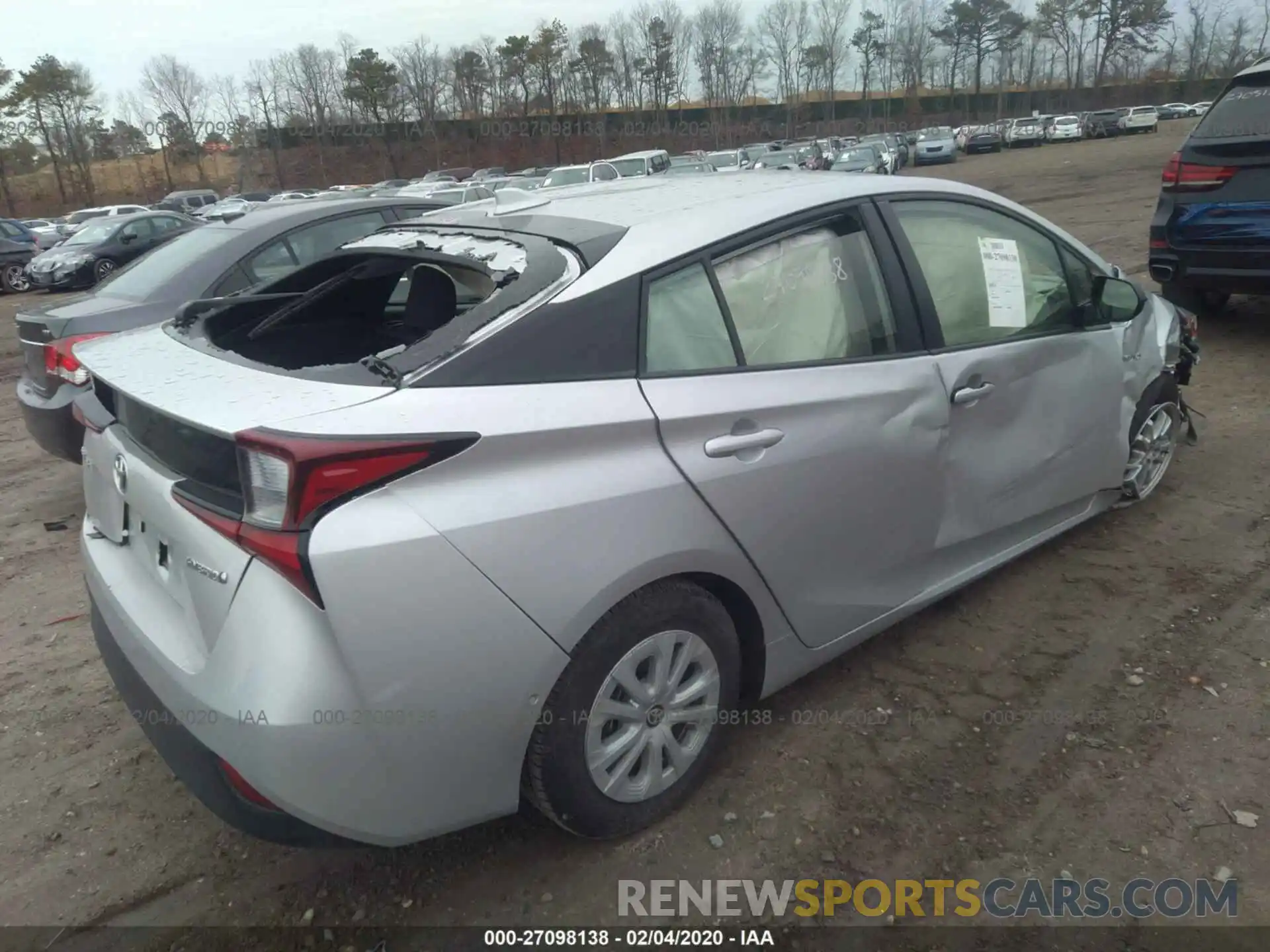 4 Фотография поврежденного автомобиля JTDKARFU2K3096042 TOYOTA PRIUS 2019