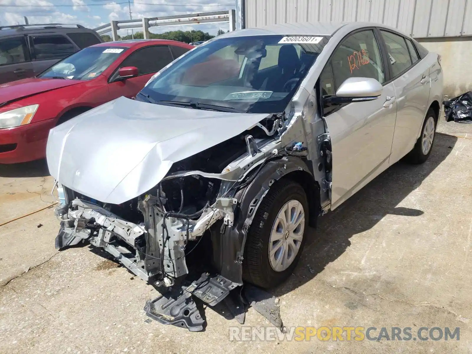 2 Photograph of a damaged car JTDKARFU2K3096154 TOYOTA PRIUS 2019