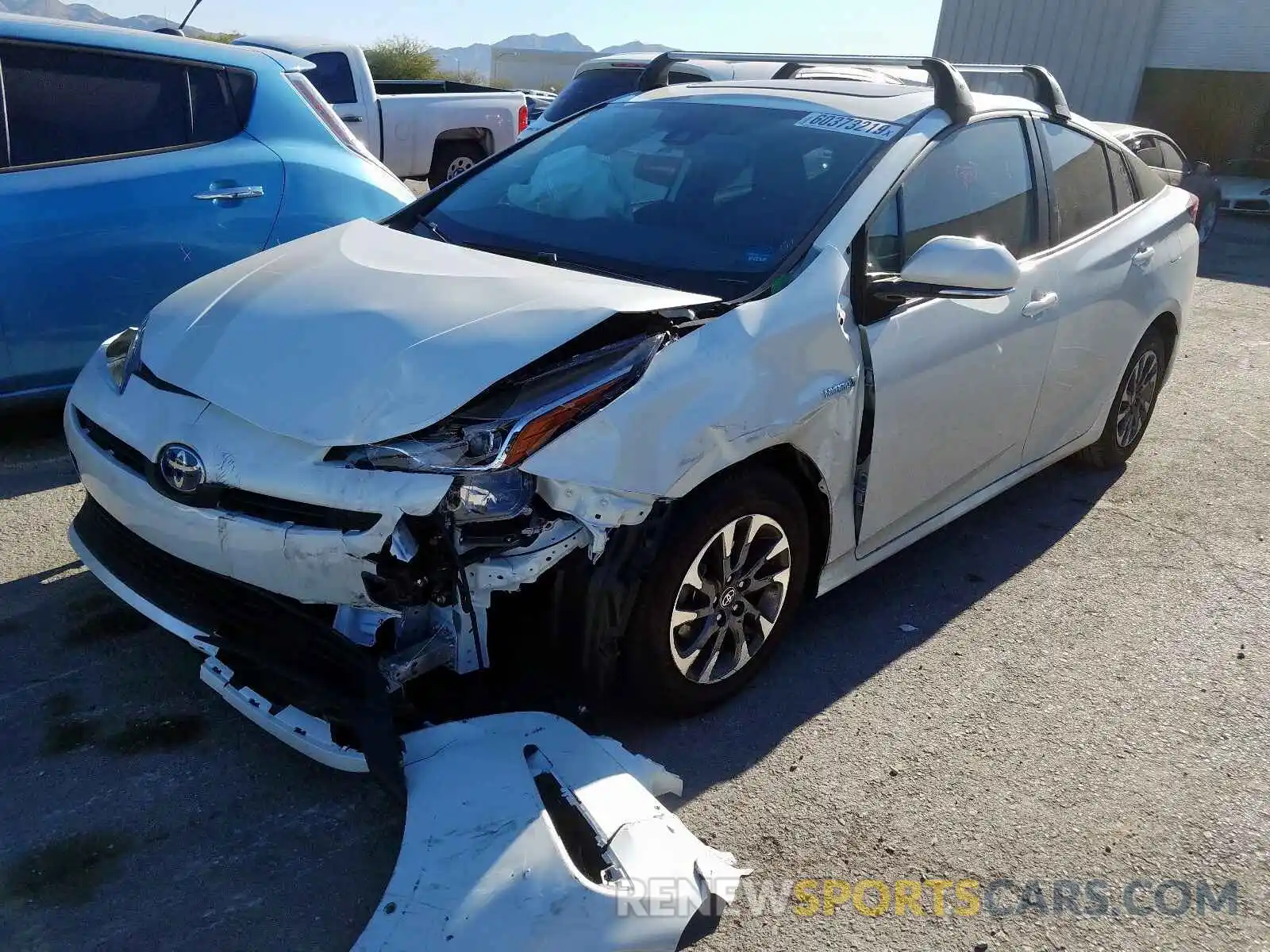 2 Фотография поврежденного автомобиля JTDKARFU2K3096235 TOYOTA PRIUS 2019