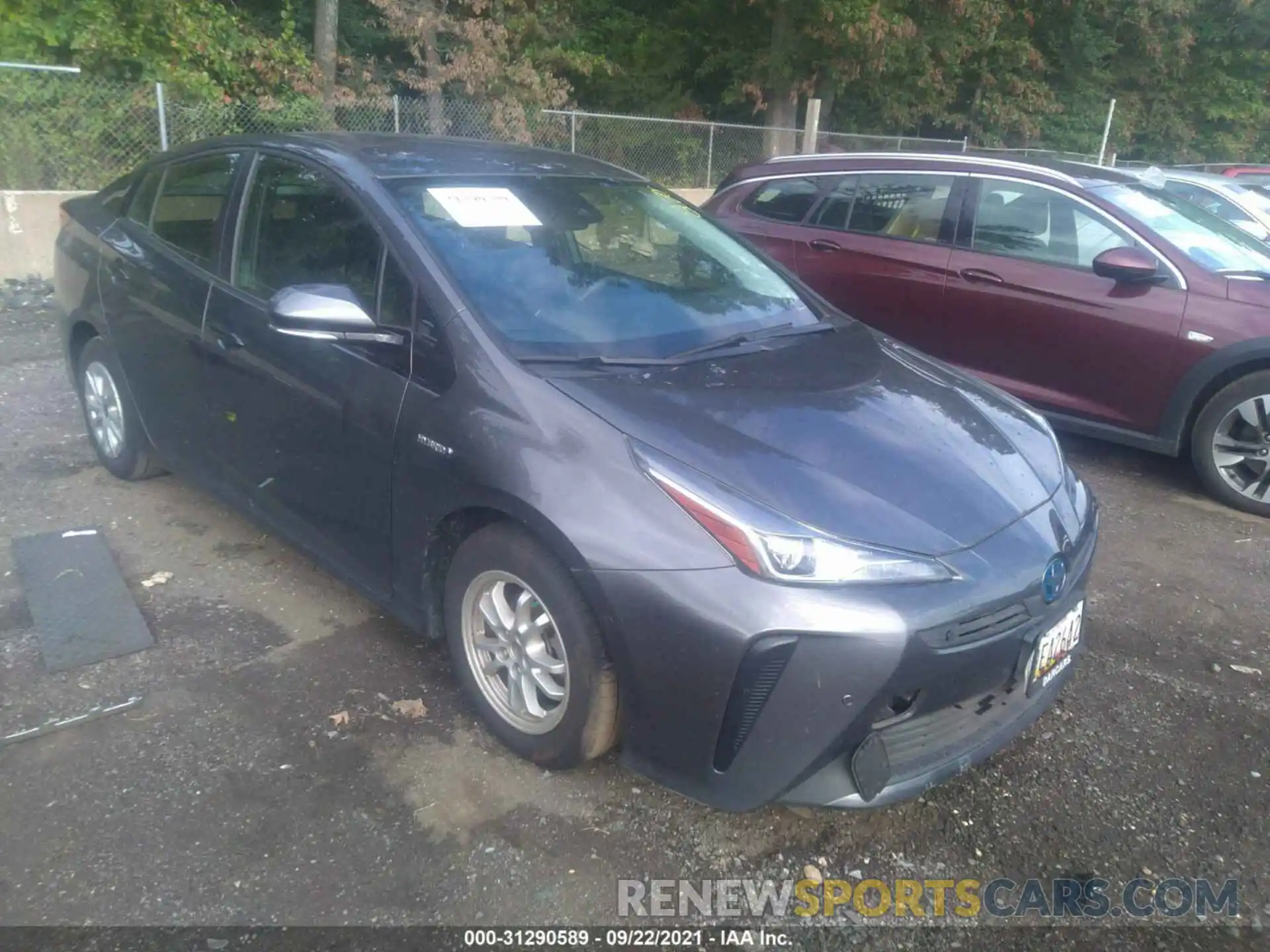 1 Photograph of a damaged car JTDKARFU2K3096736 TOYOTA PRIUS 2019