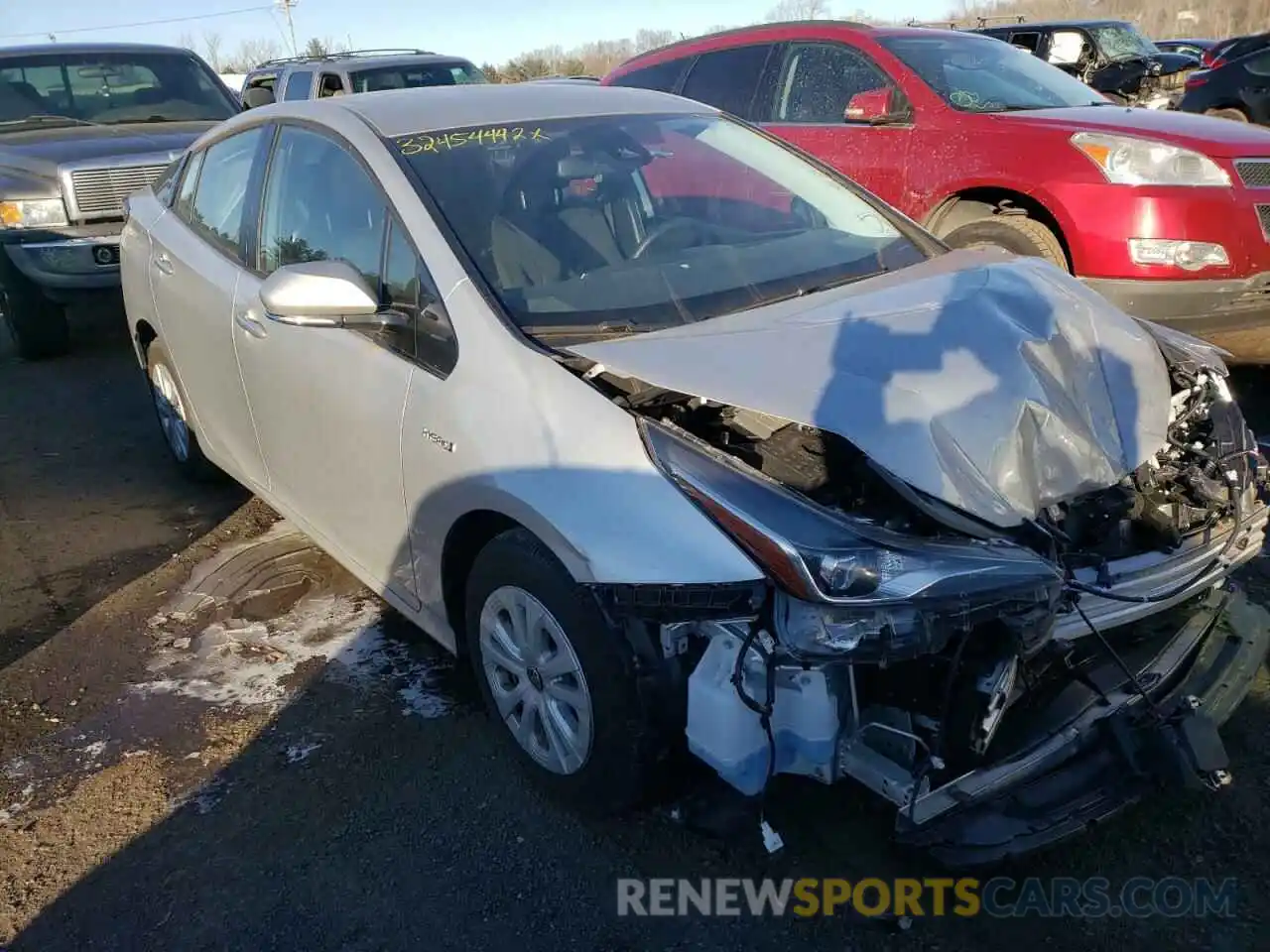 1 Photograph of a damaged car JTDKARFU2K3098471 TOYOTA PRIUS 2019