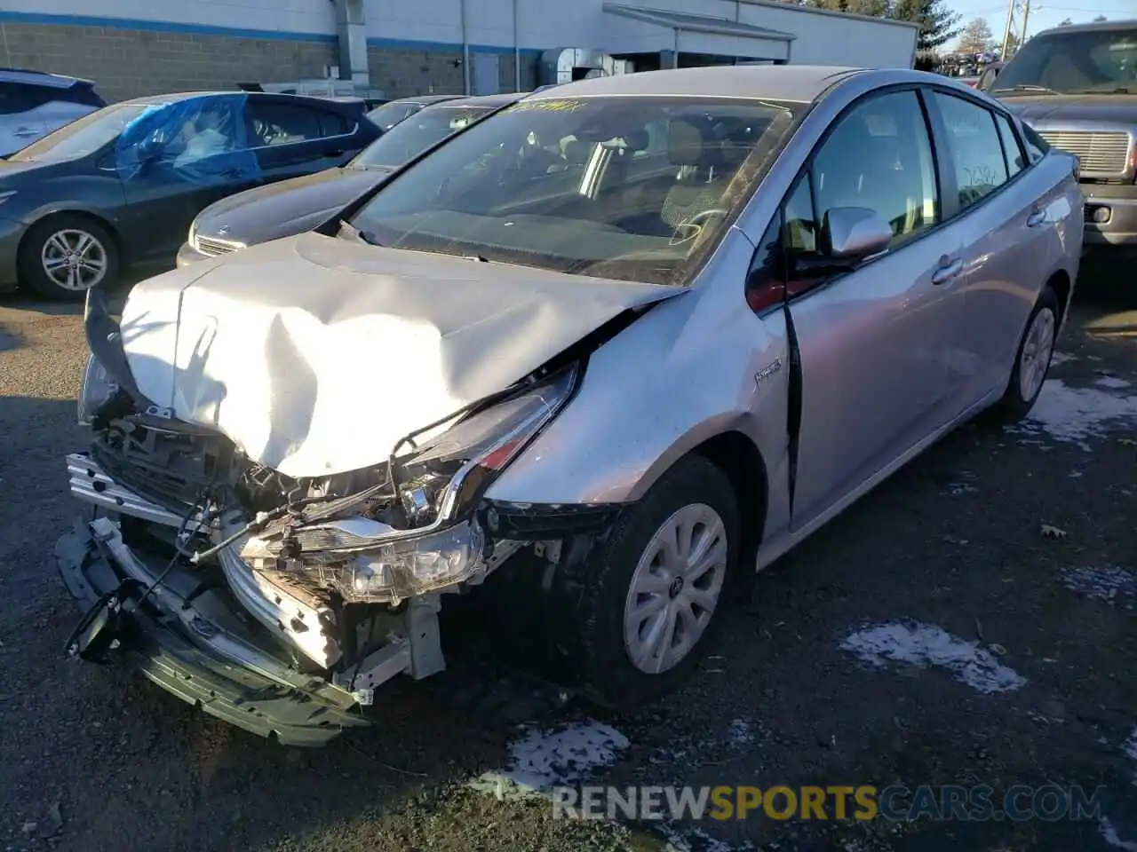 2 Photograph of a damaged car JTDKARFU2K3098471 TOYOTA PRIUS 2019