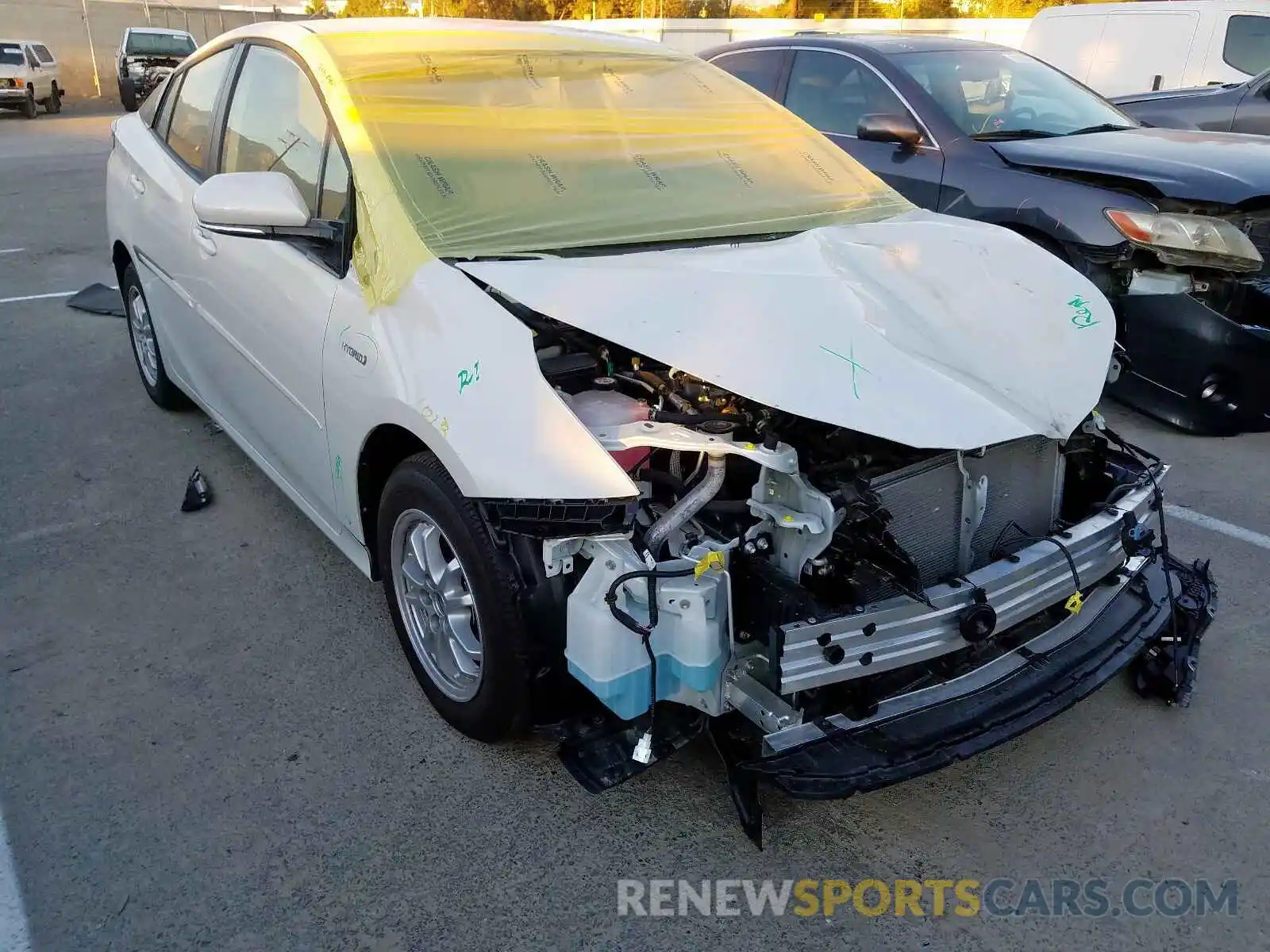 1 Photograph of a damaged car JTDKARFU2K3099166 TOYOTA PRIUS 2019