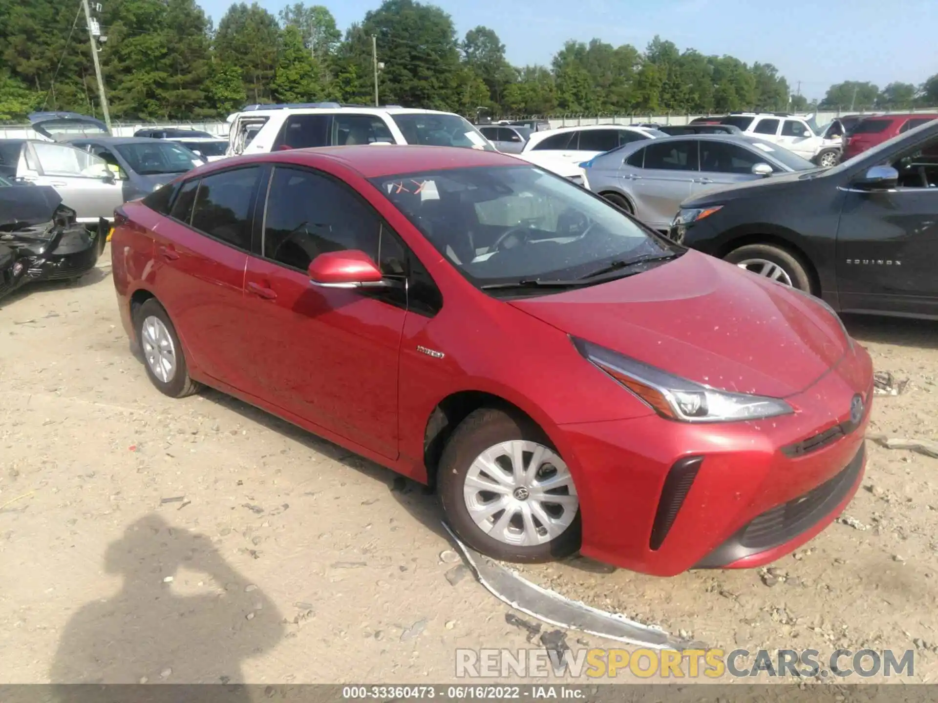 1 Photograph of a damaged car JTDKARFU2K3101126 TOYOTA PRIUS 2019