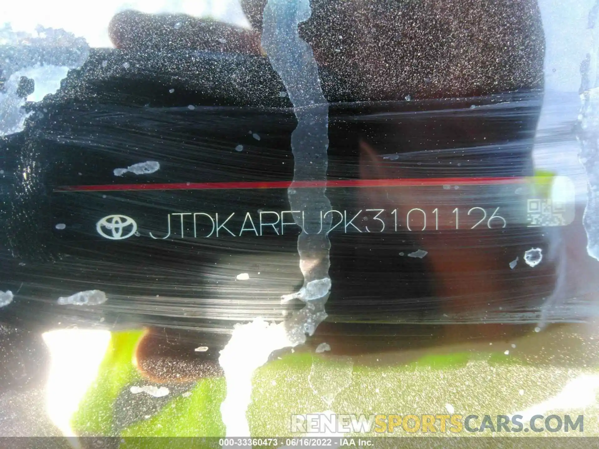 9 Photograph of a damaged car JTDKARFU2K3101126 TOYOTA PRIUS 2019