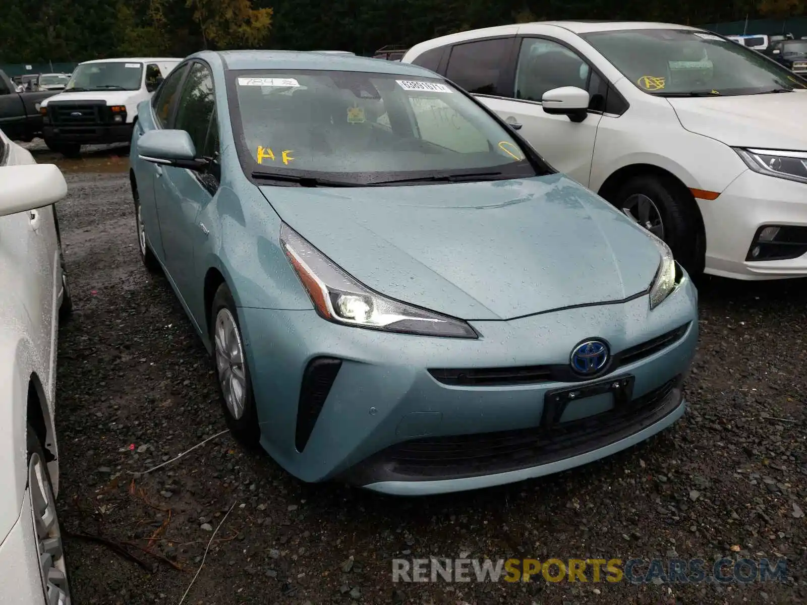 1 Photograph of a damaged car JTDKARFU2K3101854 TOYOTA PRIUS 2019