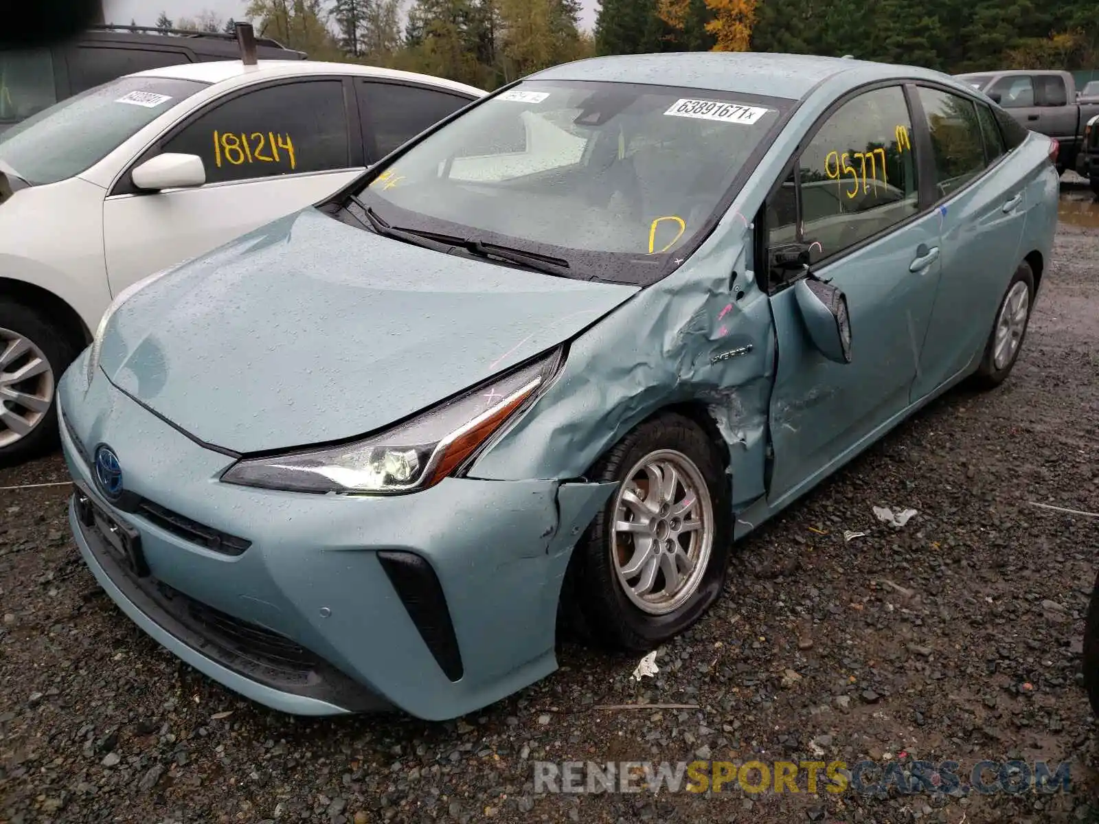 2 Фотография поврежденного автомобиля JTDKARFU2K3101854 TOYOTA PRIUS 2019