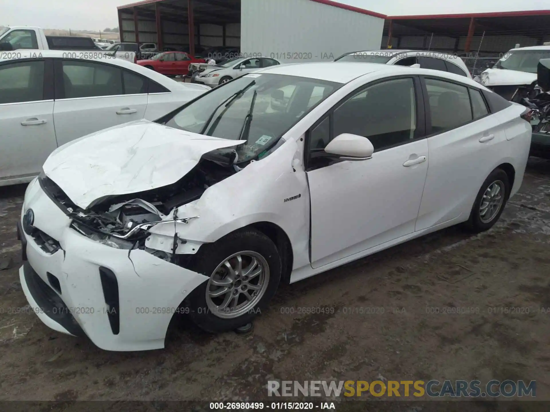 2 Photograph of a damaged car JTDKARFU3K3069318 TOYOTA PRIUS 2019