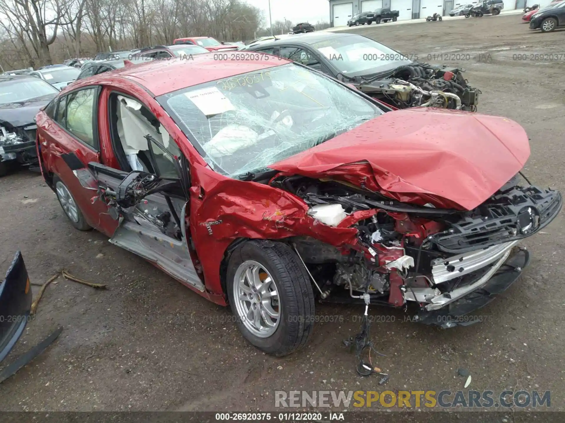 1 Photograph of a damaged car JTDKARFU3K3071408 TOYOTA PRIUS 2019