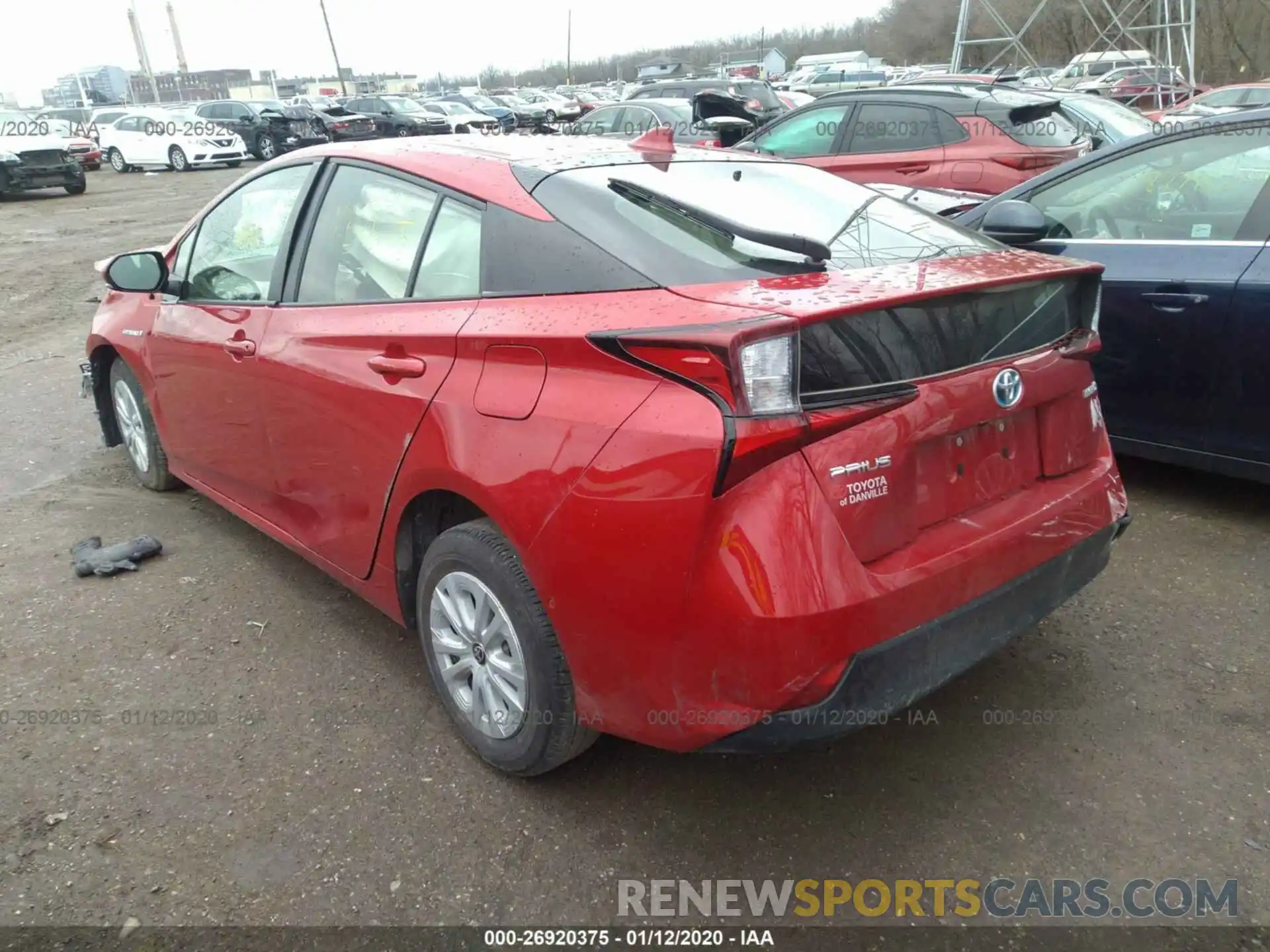 3 Photograph of a damaged car JTDKARFU3K3071408 TOYOTA PRIUS 2019