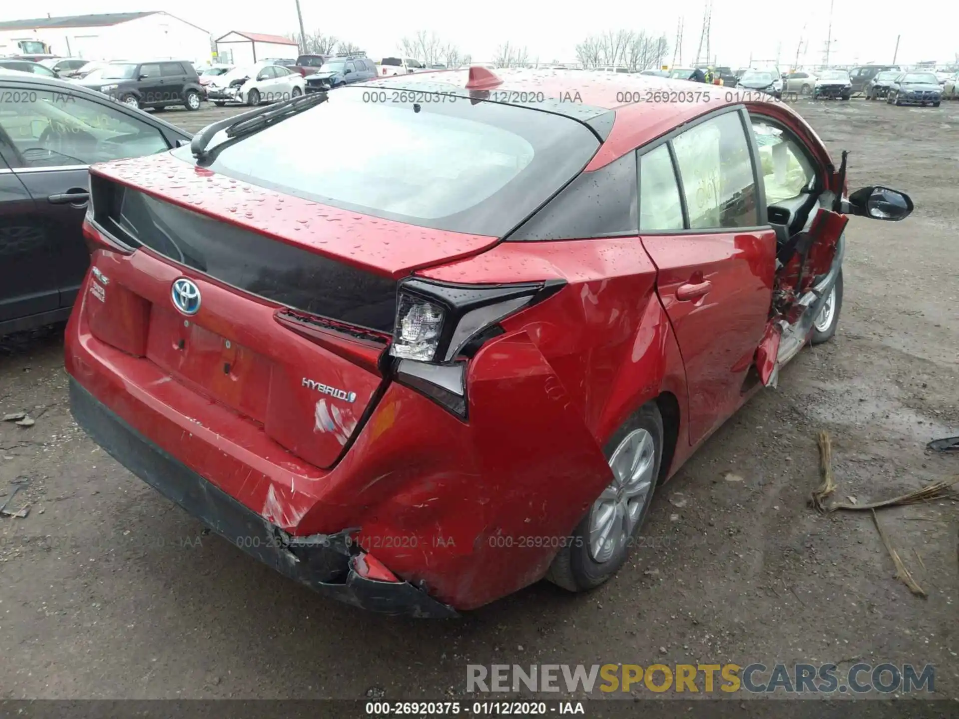 4 Photograph of a damaged car JTDKARFU3K3071408 TOYOTA PRIUS 2019