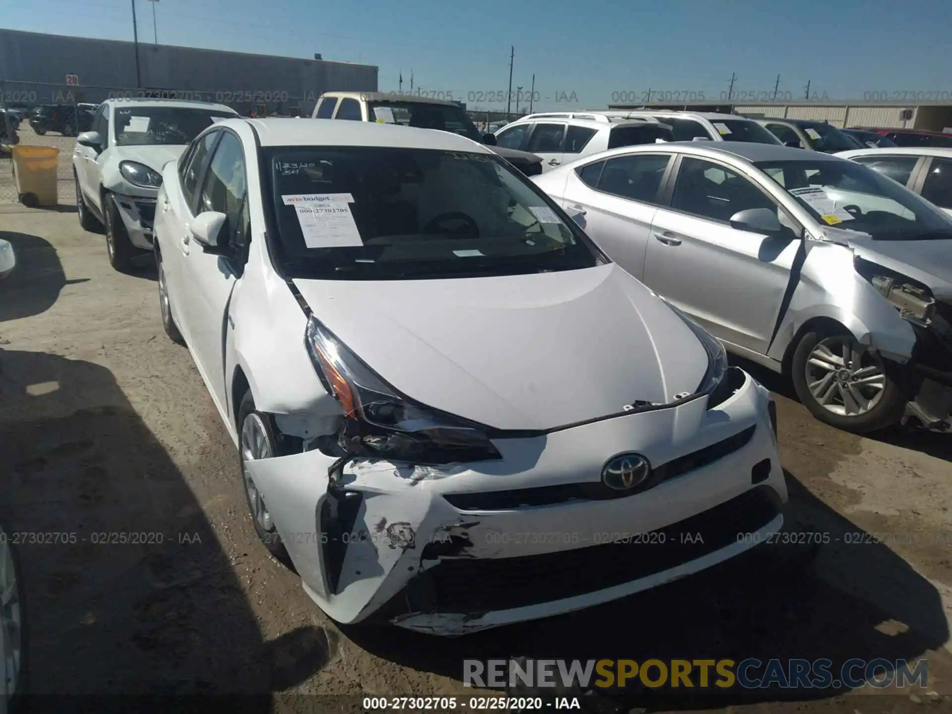 1 Photograph of a damaged car JTDKARFU3K3073627 TOYOTA PRIUS 2019