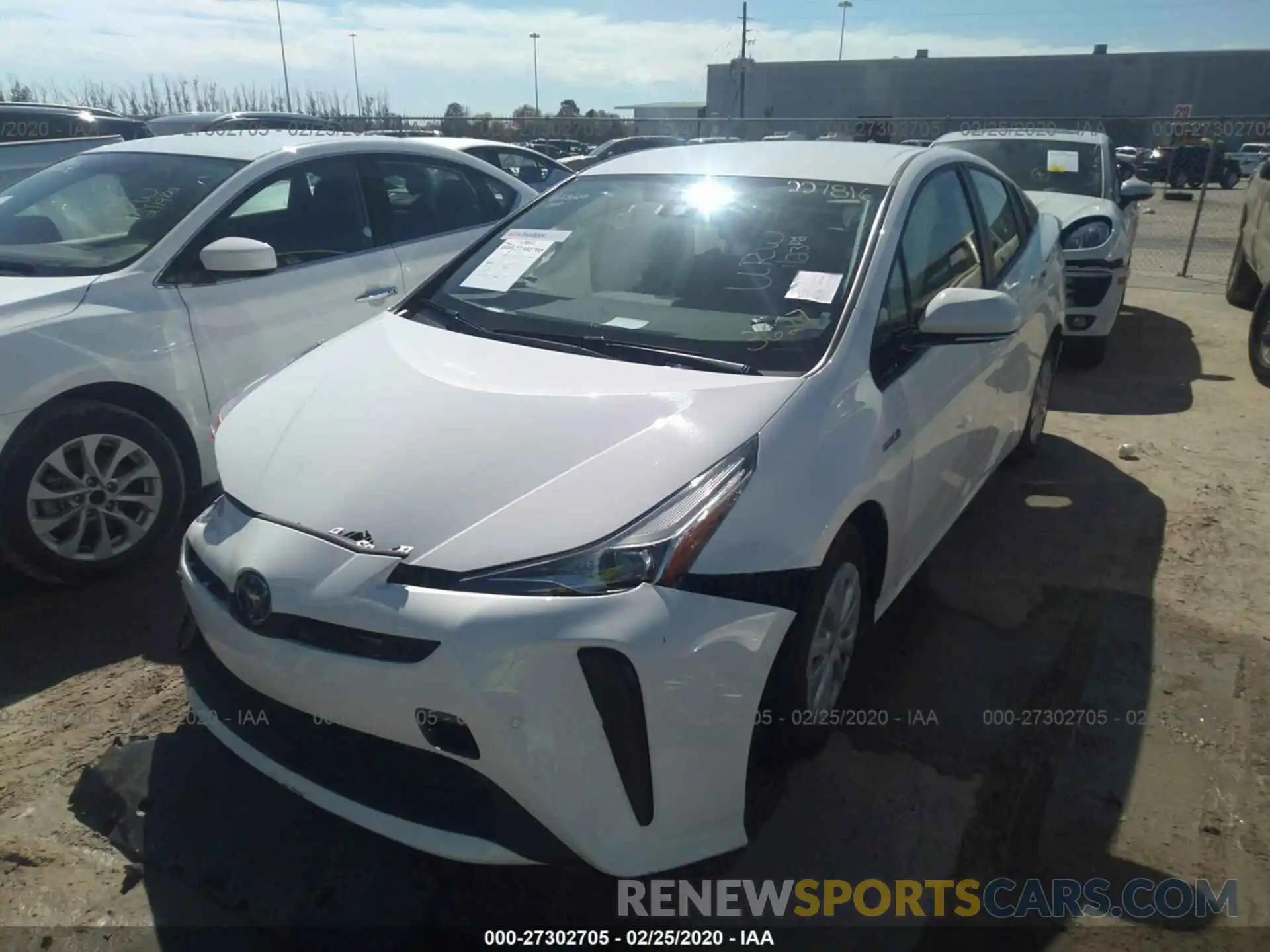 2 Photograph of a damaged car JTDKARFU3K3073627 TOYOTA PRIUS 2019