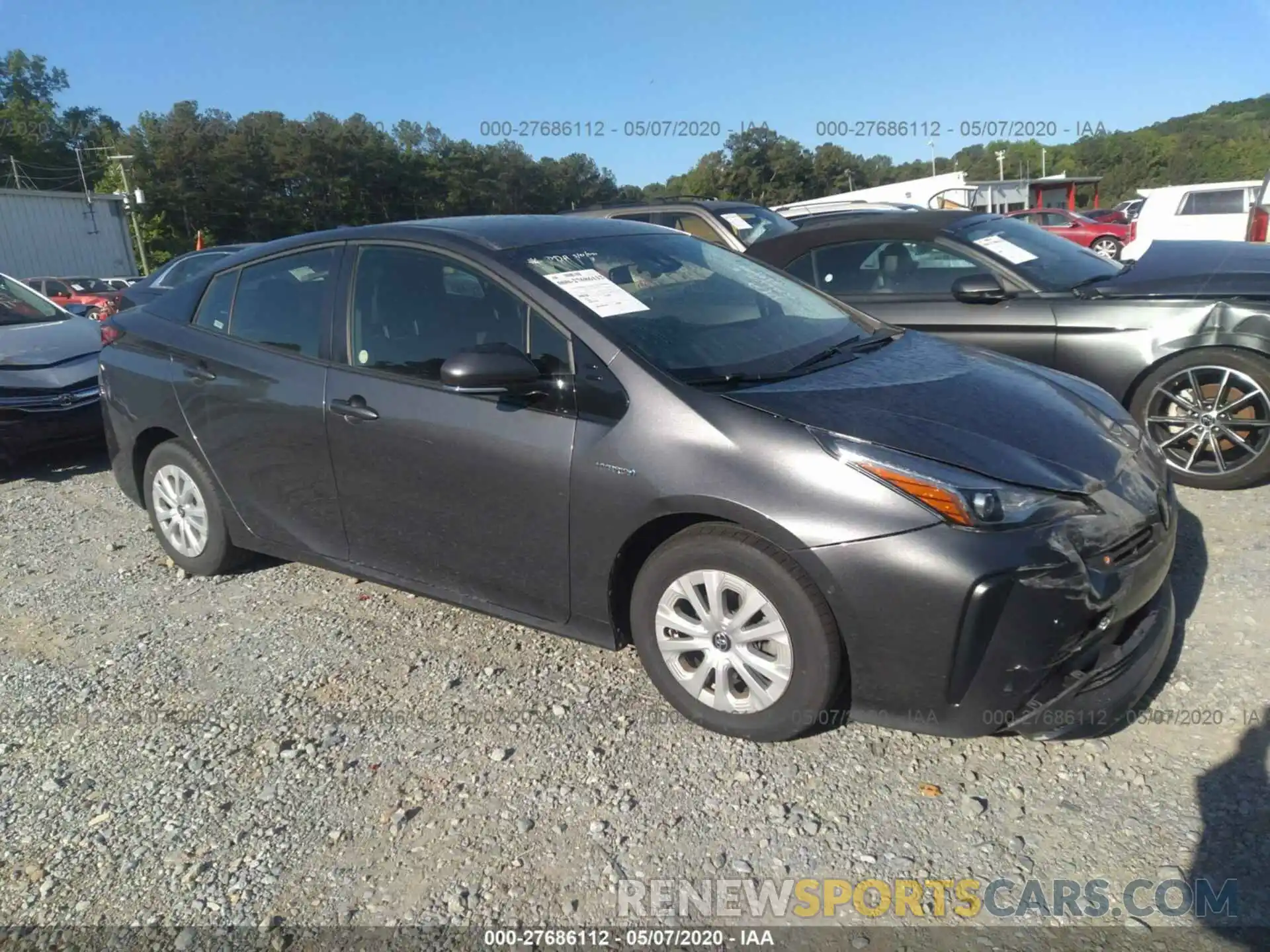 1 Photograph of a damaged car JTDKARFU3K3073840 TOYOTA PRIUS 2019