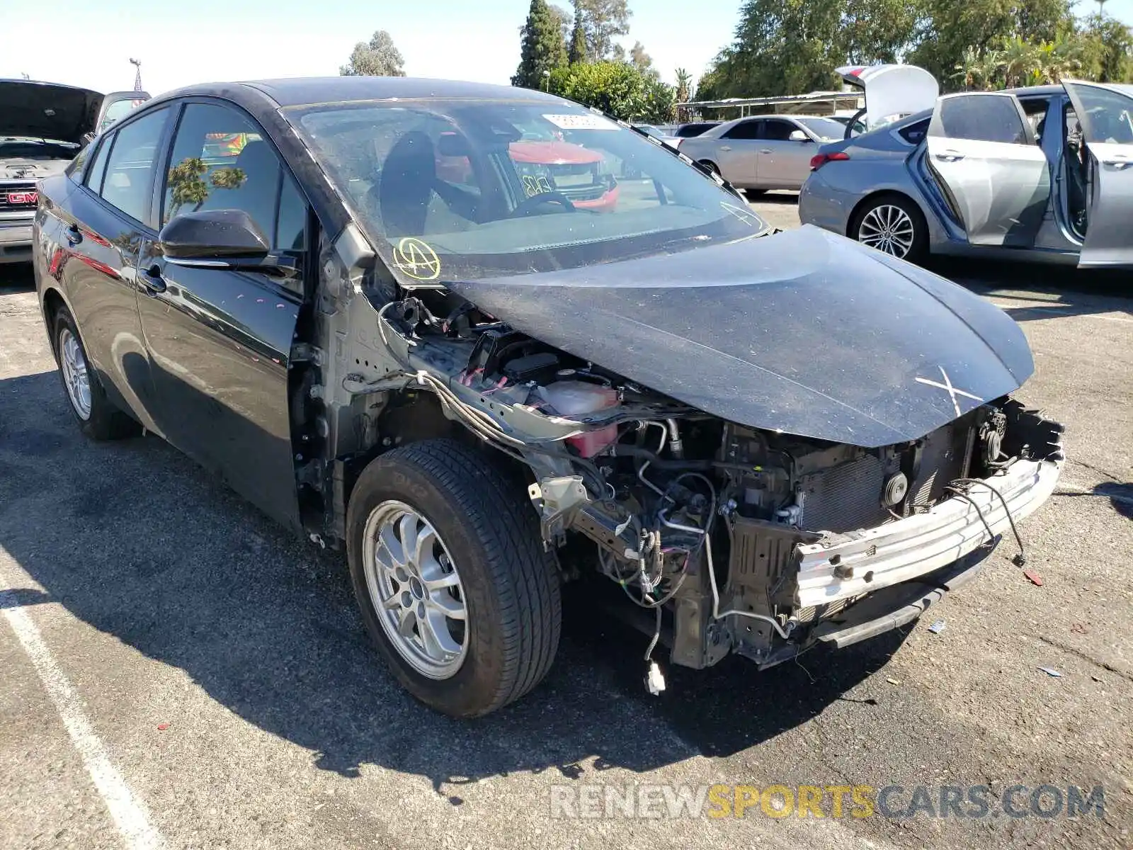 1 Photograph of a damaged car JTDKARFU3K3074972 TOYOTA PRIUS 2019