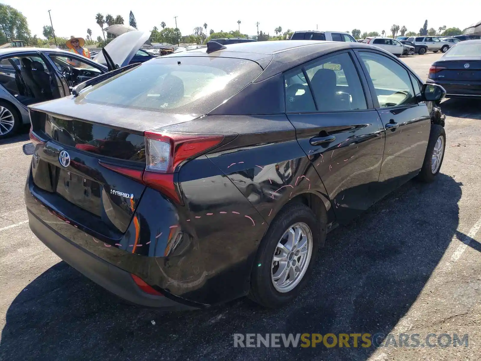 4 Photograph of a damaged car JTDKARFU3K3074972 TOYOTA PRIUS 2019