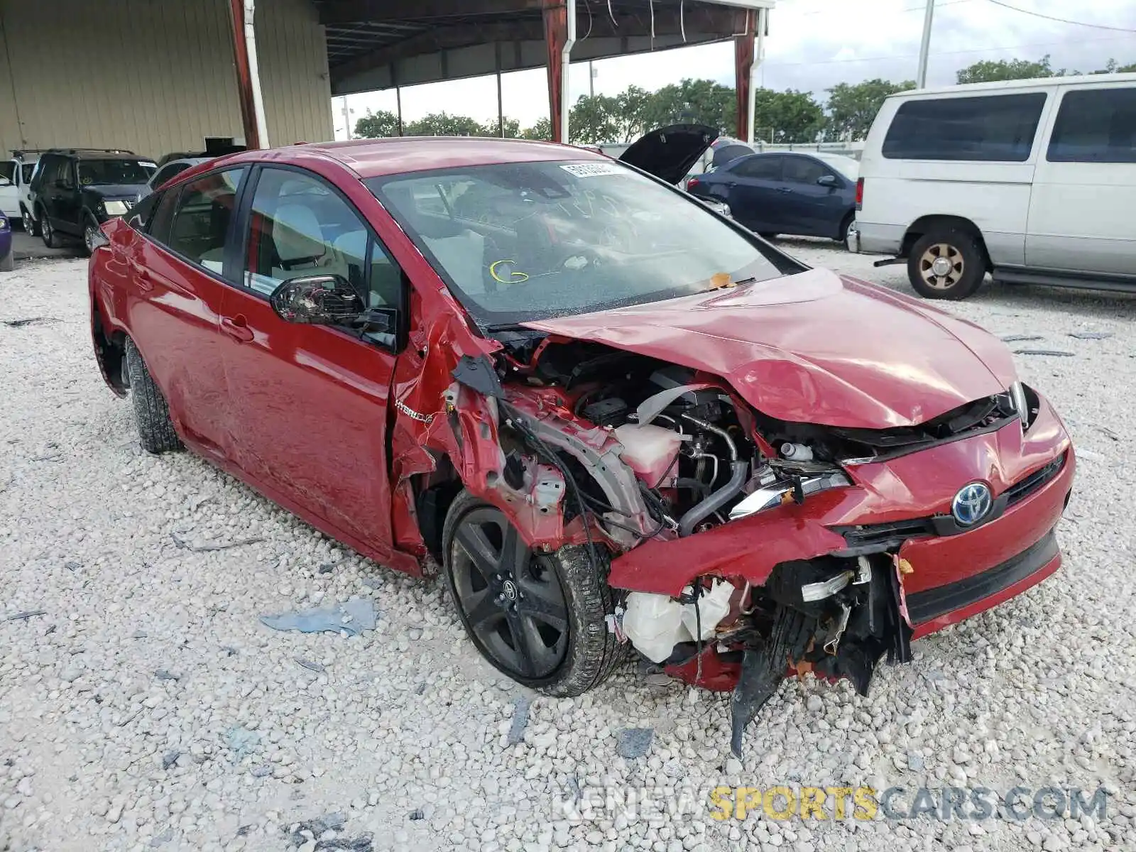 1 Photograph of a damaged car JTDKARFU3K3075149 TOYOTA PRIUS 2019